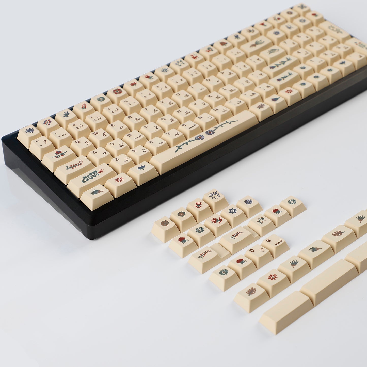 Manuscript Theme Keycaps 135 Keys PBT Dye Sublimation Top Print Cherry Profile Keycap For Mechanical keyboard