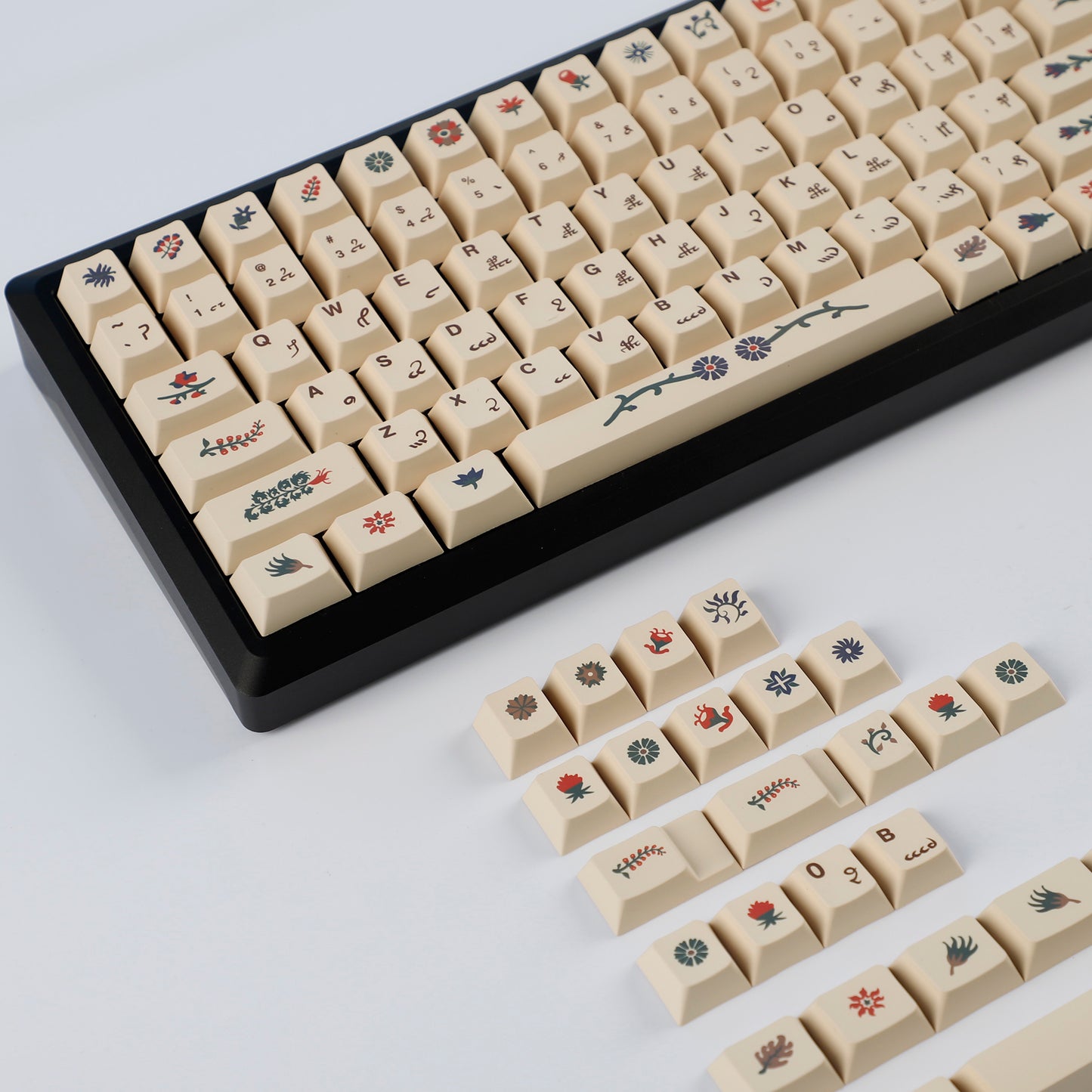 Manuscript Theme Keycaps 135 Keys PBT Dye Sublimation Top Print Cherry Profile Keycap For Mechanical keyboard
