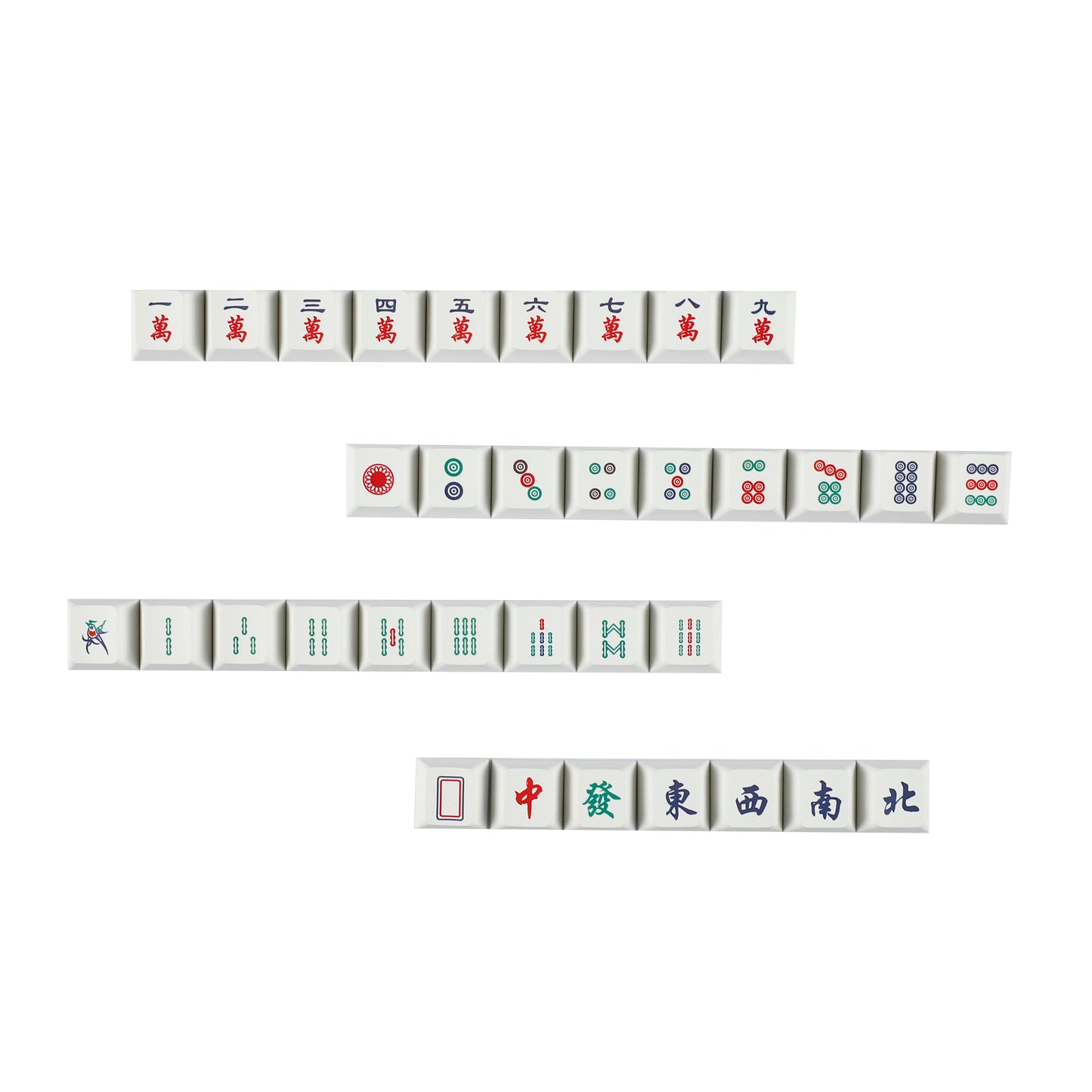 YMDK Mahjong Theme Personalized Keycaps Novel Creative PBT Key Cap Cherry Profile R4 Dye Sub KeyCap for MX Mechanical Keyboard