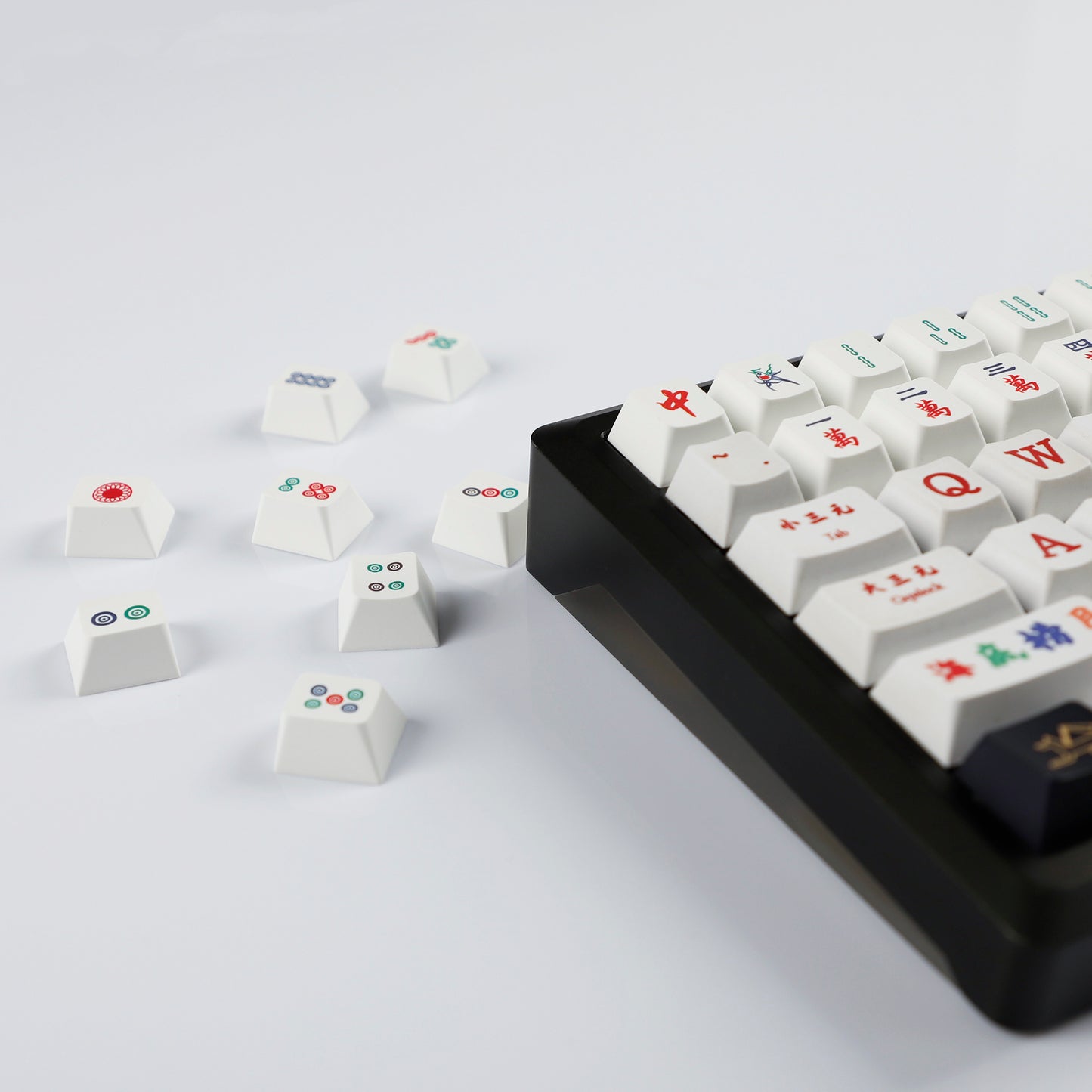 YMDK Mahjong Theme Personalized Keycaps Novel Creative PBT Key Cap Cherry Profile R4 Dye Sub KeyCap for MX Mechanical Keyboard