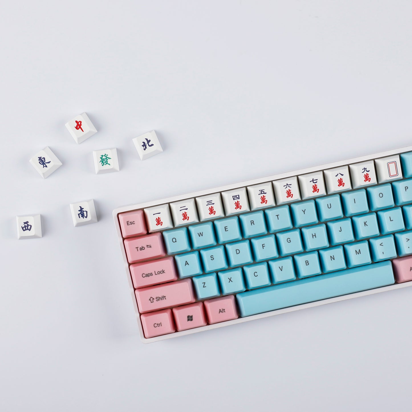 YMDK Mahjong Theme Personalized Keycaps Novel Creative PBT Key Cap Cherry Profile R4 Dye Sub KeyCap for MX Mechanical Keyboard