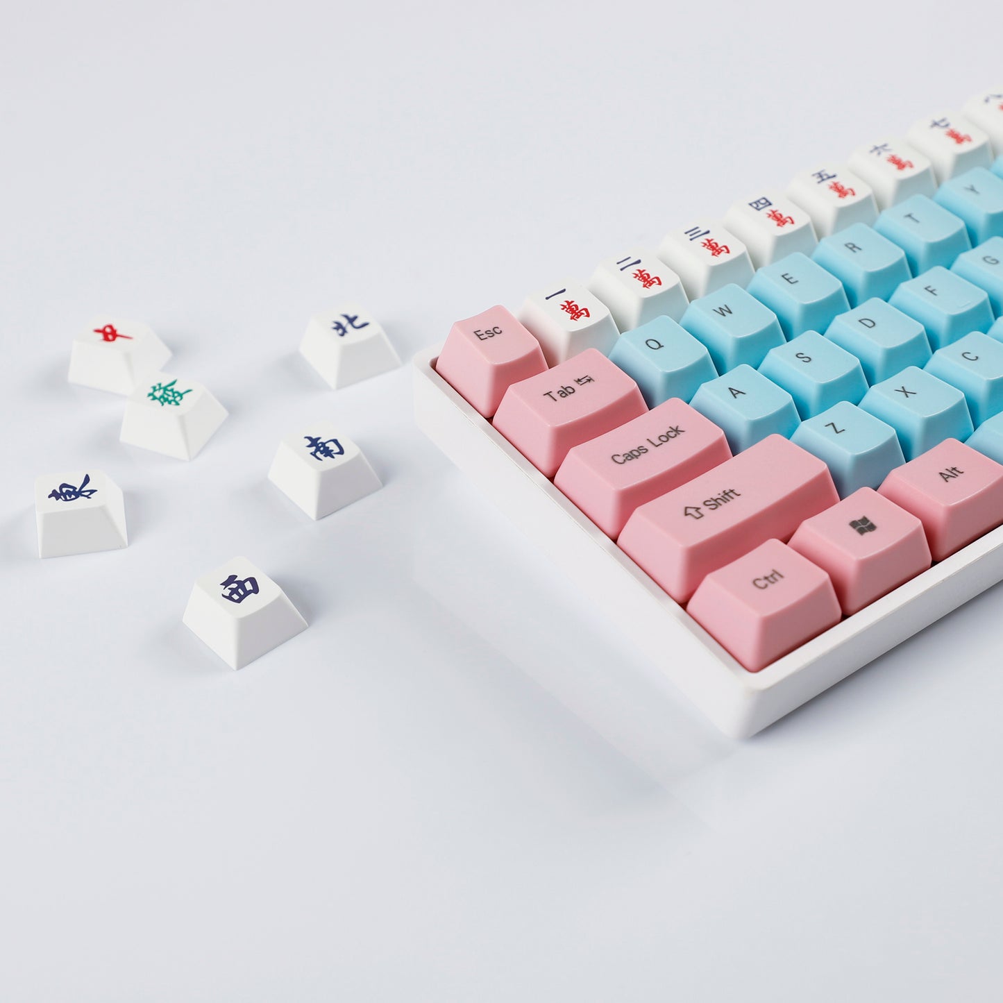 YMDK Mahjong Theme Personalized Keycaps Novel Creative PBT Key Cap Cherry Profile R4 Dye Sub KeyCap for MX Mechanical Keyboard