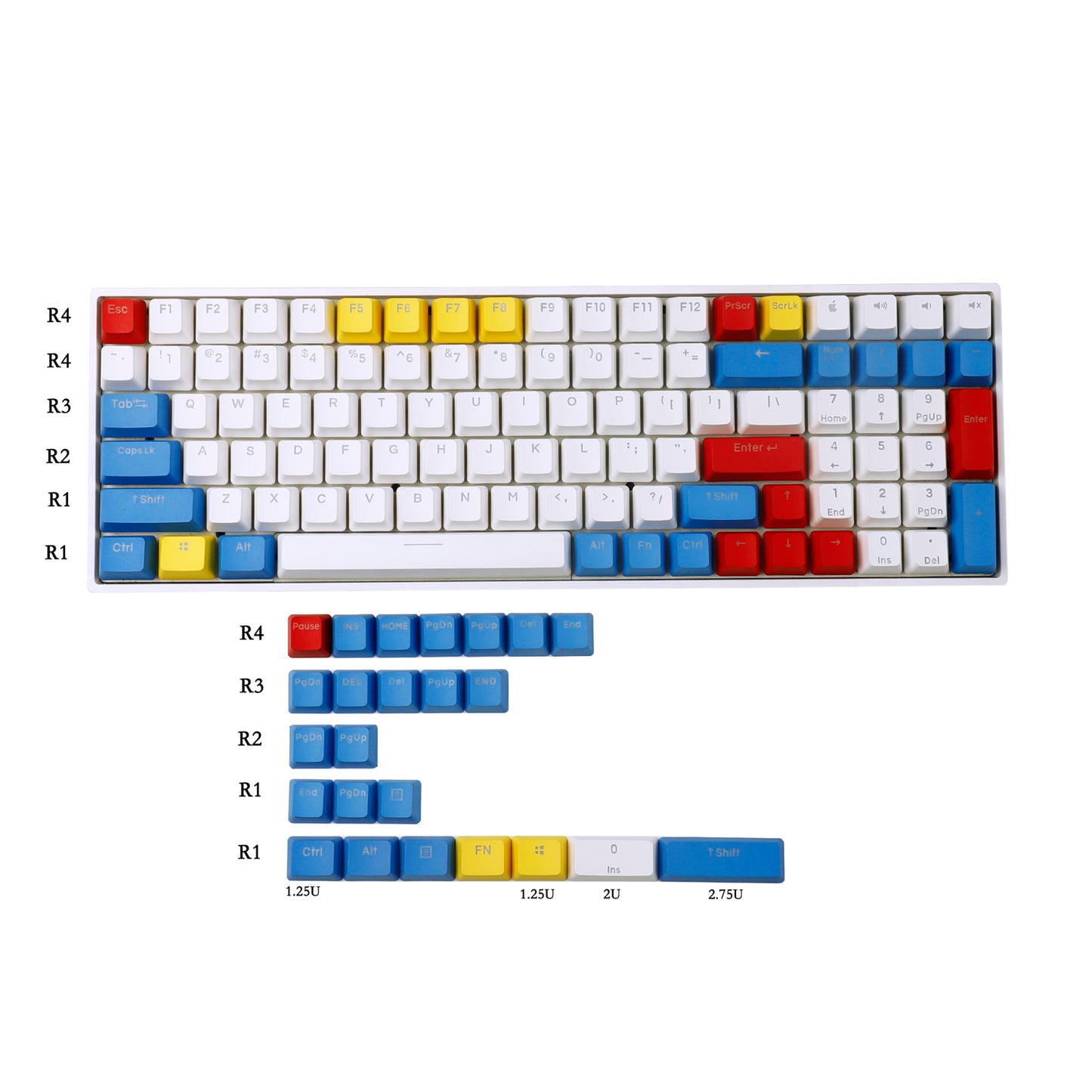 Wholesale Keycaps——YMDK OEM Profile 122 Top Backlit Keycap(20 pcs)