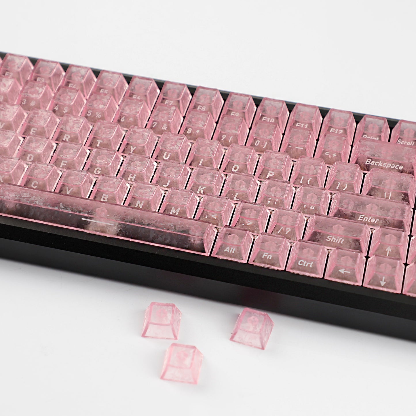 YMDK Carbon Fiber Texture 119 Key Side Printed Shine Through Keycaps for 61/64/68/84/87/96/108-Key MX Mechanical Keyboards