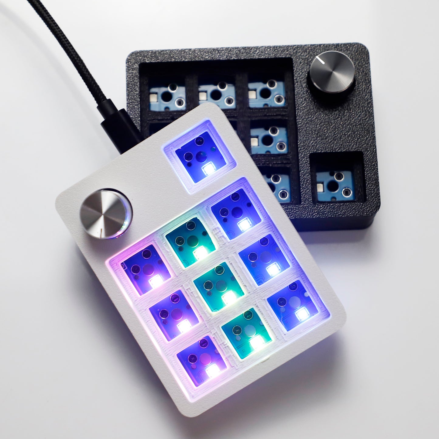CV11 11-Key Mini Mechanical Keyboard – Wired, Hot-Swap, RGB Knob & PLA 3D Printed Case, Supports VIAL Macro for Gaming & Office