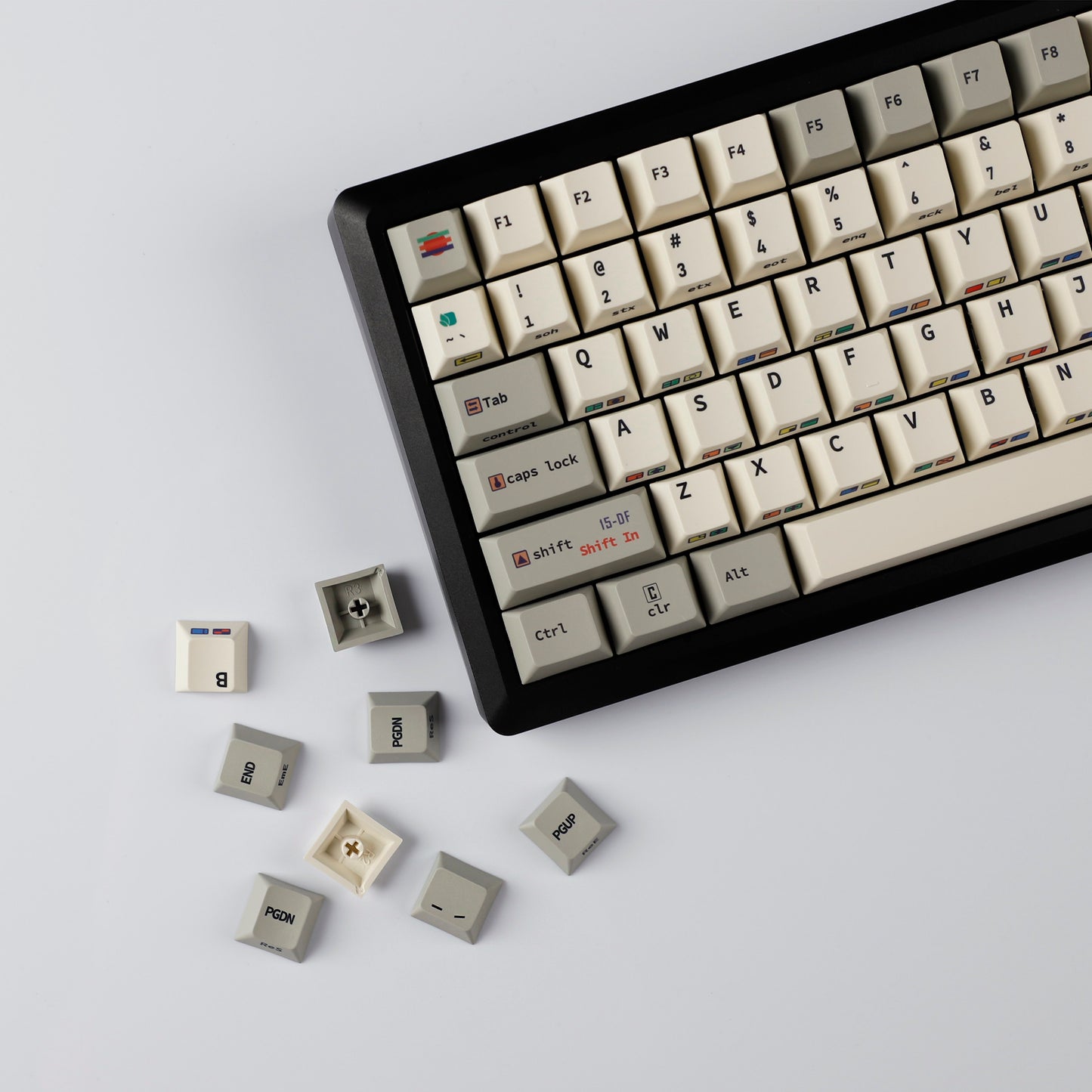YMDK C64 R2 R3 Commodore Theme 153 keycaps Retro Full Set PBT Keycap for Mechanical Keyboard (Cherry profile Dye sub)