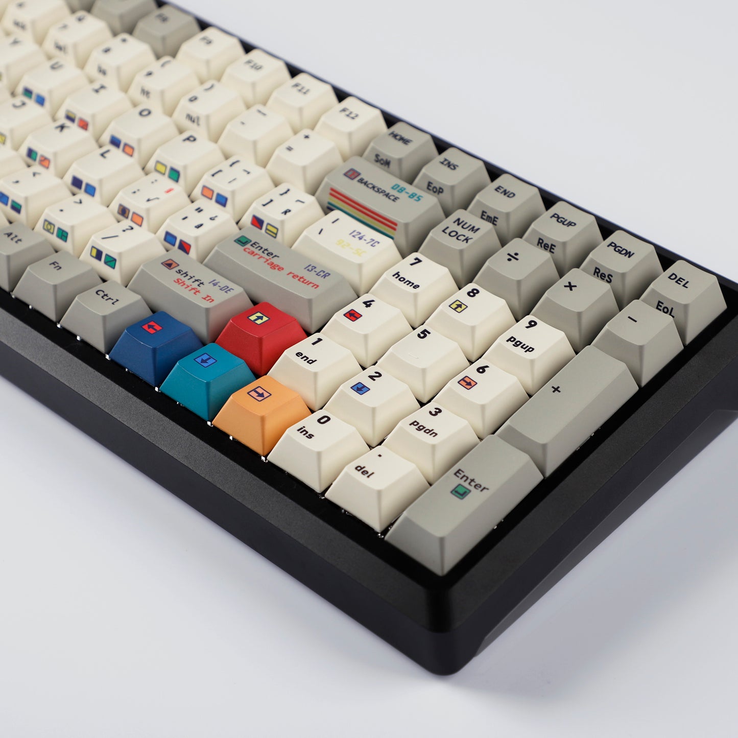 YMDK C64 R2 R3 Commodore Theme 153 keycaps Retro Full Set PBT Keycap for Mechanical Keyboard (Cherry profile Dye sub)