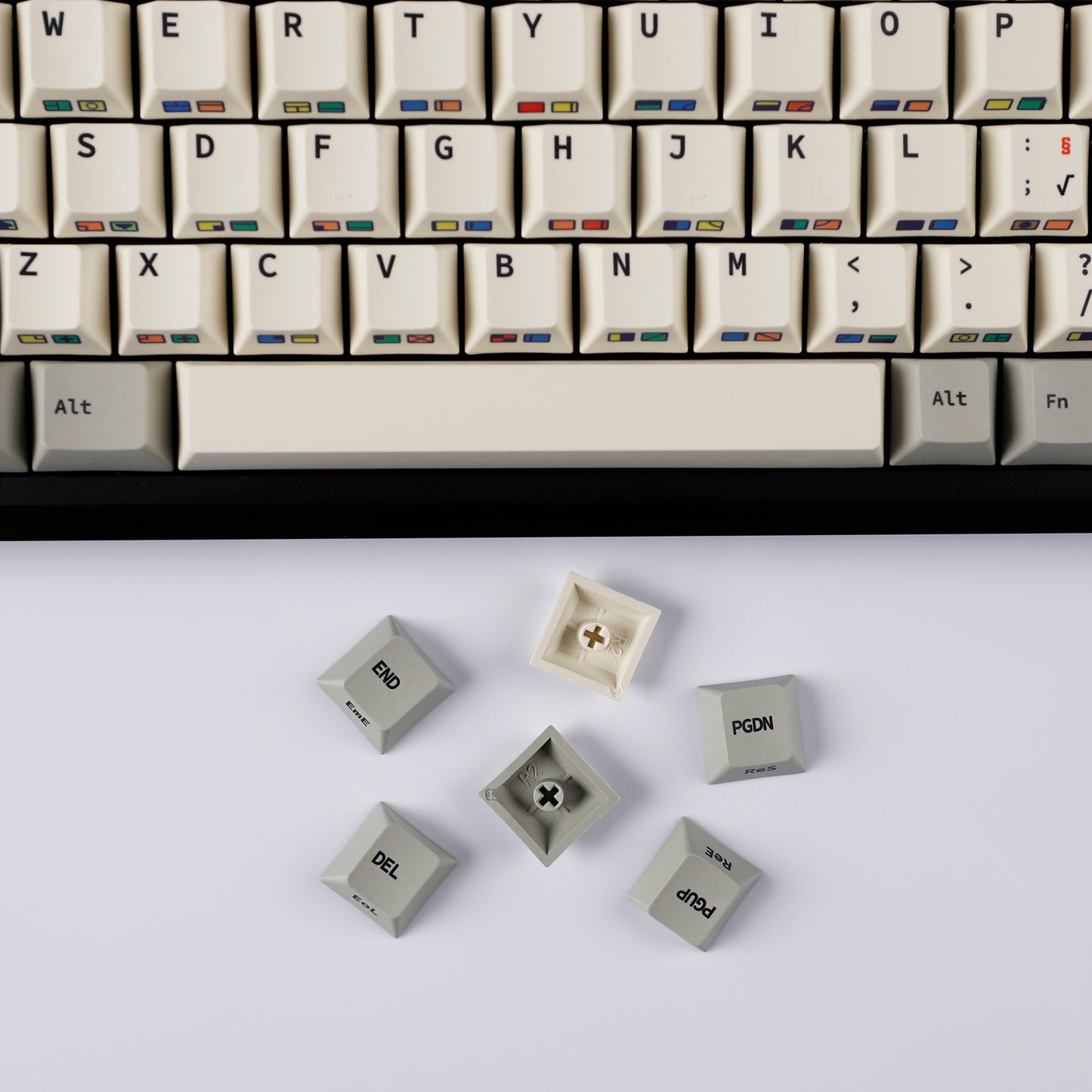 YMDK C64 R2 R3 Commodore Theme 153 keycaps Retro Full Set PBT Keycap for Mechanical Keyboard (Cherry profile Dye sub)