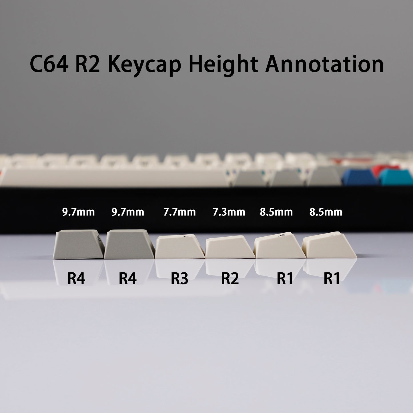 YMDK C64 R2 R3 Commodore Theme 153 keycaps Retro Full Set PBT Keycap for Mechanical Keyboard (Cherry profile Dye sub)