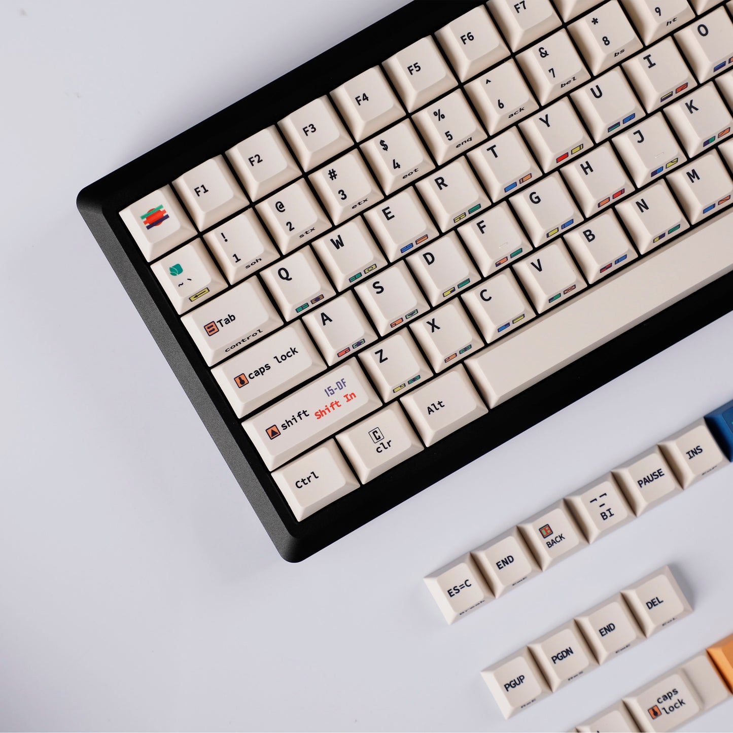 YMDK C64 R2 R3 Commodore Theme 153 keycaps Retro Full Set PBT Keycap for Mechanical Keyboard (Cherry profile Dye sub)