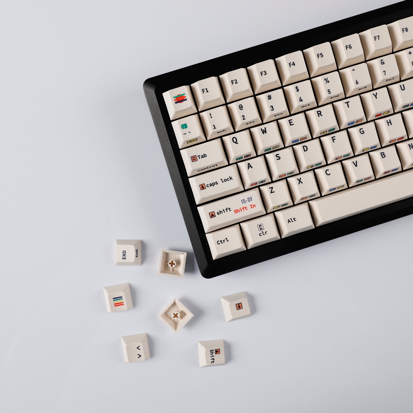 YMDK C64 R2 R3 Commodore Theme 153 keycaps Retro Full Set PBT Keycap for Mechanical Keyboard (Cherry profile Dye sub)