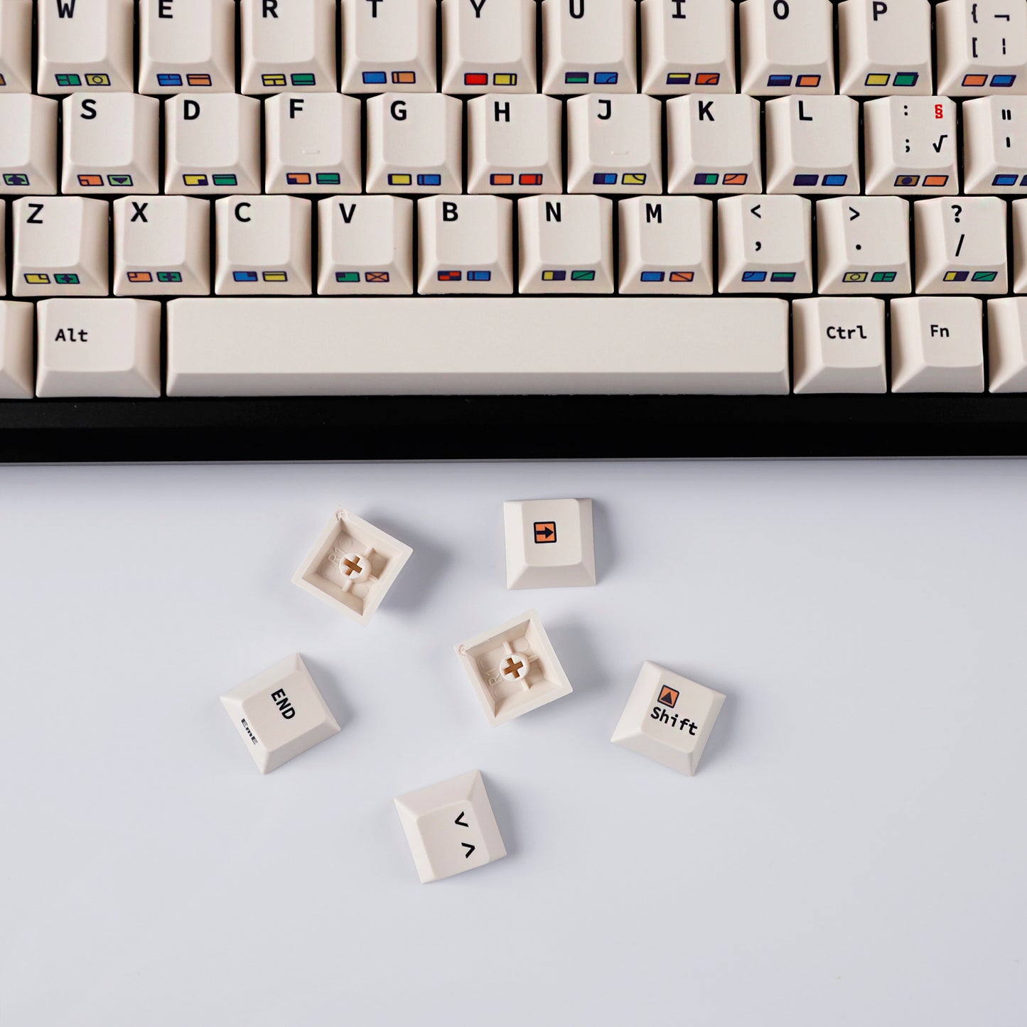 YMDK C64 R2 R3 Commodore Theme 153 keycaps Retro Full Set PBT Keycap for Mechanical Keyboard (Cherry profile Dye sub)