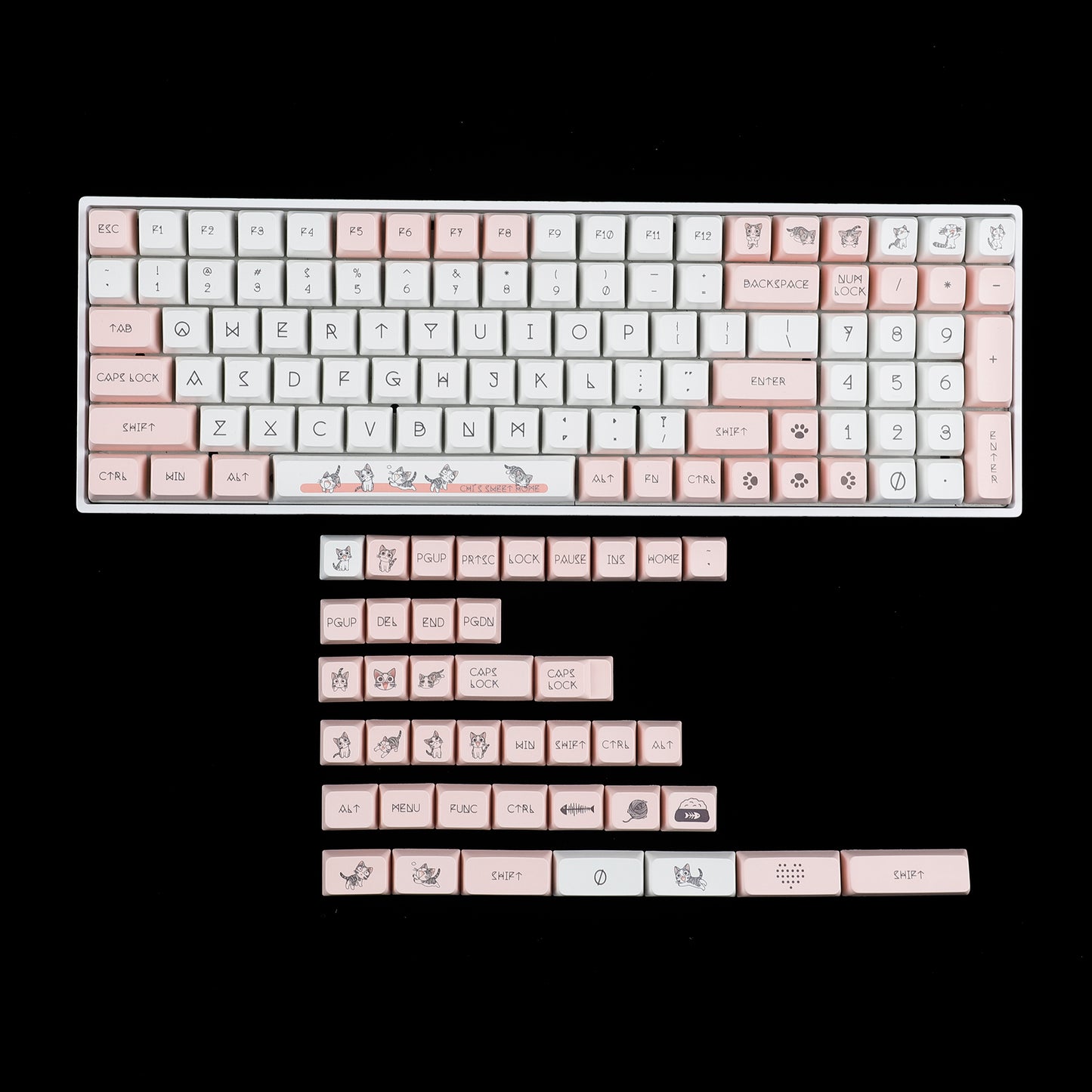 YMDK Chis Cat 140 Keycaps(Dye Sub MDA Profile 1.55mm)