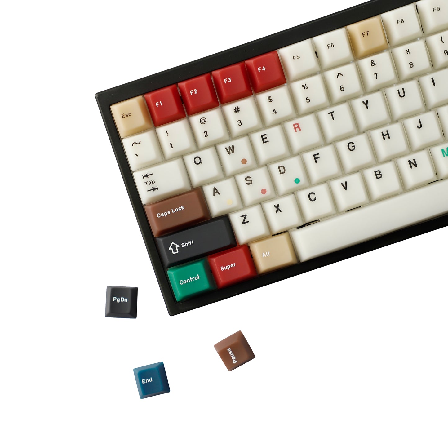 YMDK 102 Keys Cherry Profile Keycaps – Retro Fog Light Soft Jade Theme | PC Top Print, Compatible with 61/64/68/84/87 MX Mechanical Keyboards