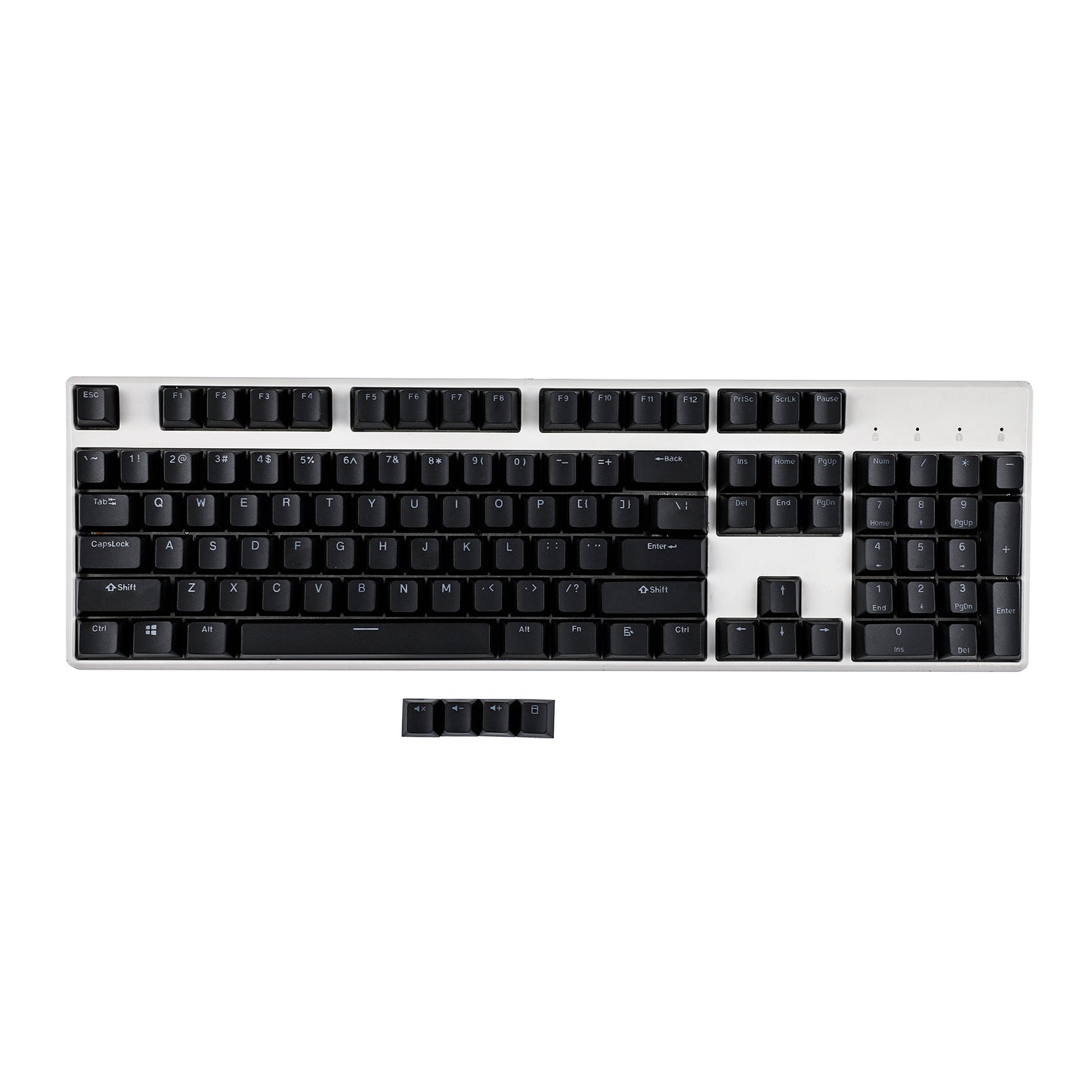 YMDK Black White Cherry Profile PBT Double Shot 104 108 Top Print Shine Through Translucent Backlit keycap