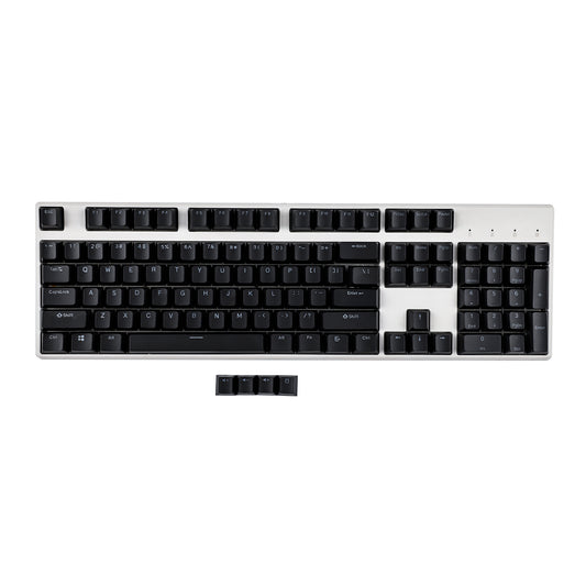 YMDK Black White Cherry Profile PBT Double Shot 104 108 Top Print Shine Through Translucent Backlit keycap