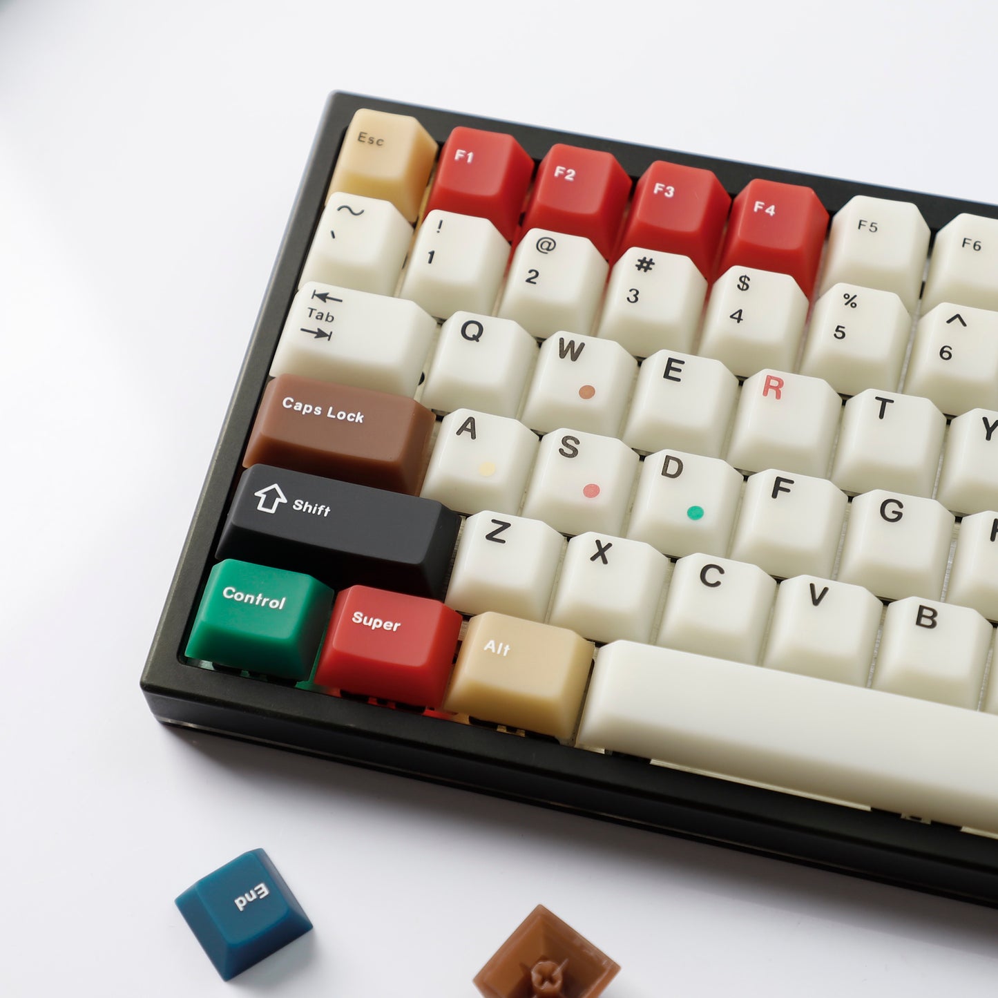 YMDK 102 Keys Cherry Profile Keycaps – Retro Fog Light Soft Jade Theme | PC Top Print, Compatible with 61/64/68/84/87 MX Mechanical Keyboards