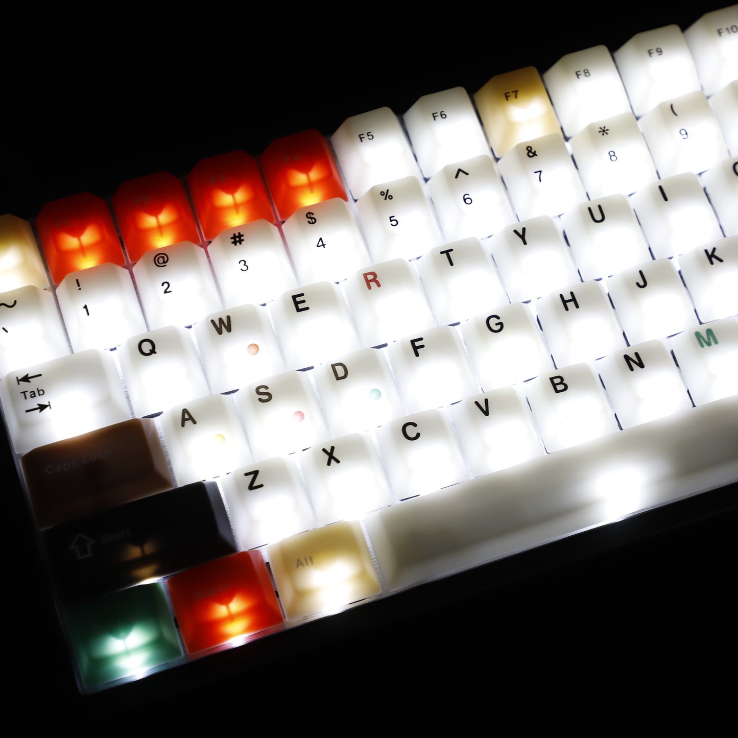 YMDK 102 Keys Cherry Profile Keycaps – Retro Fog Light Soft Jade Theme | PC Top Print, Compatible with 61/64/68/84/87 MX Mechanical Keyboards