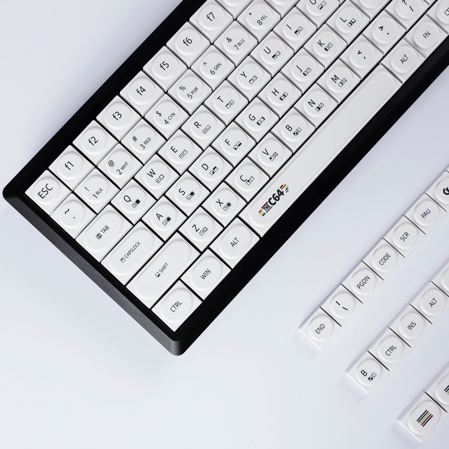 YMDK Bricks Full Set 138 keys Keycaps Classic Blocks Theme Color UV Print Frosted Low Profile Keycap for Mechanical Keyboard 104 87 84 68 61