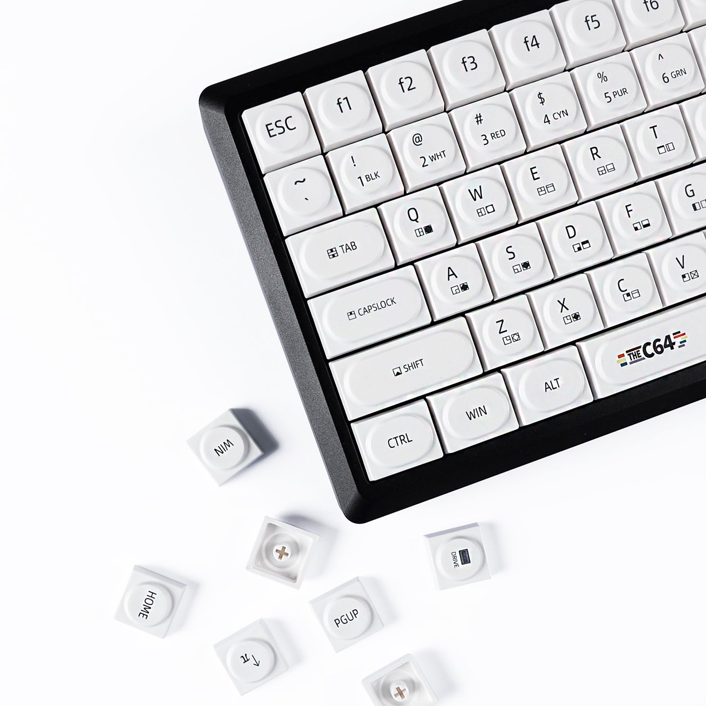 YMDK Bricks Full Set 138 keys Keycaps Classic Blocks Theme Color UV Print Frosted Low Profile Keycap for Mechanical Keyboard 104 87 84 68 61