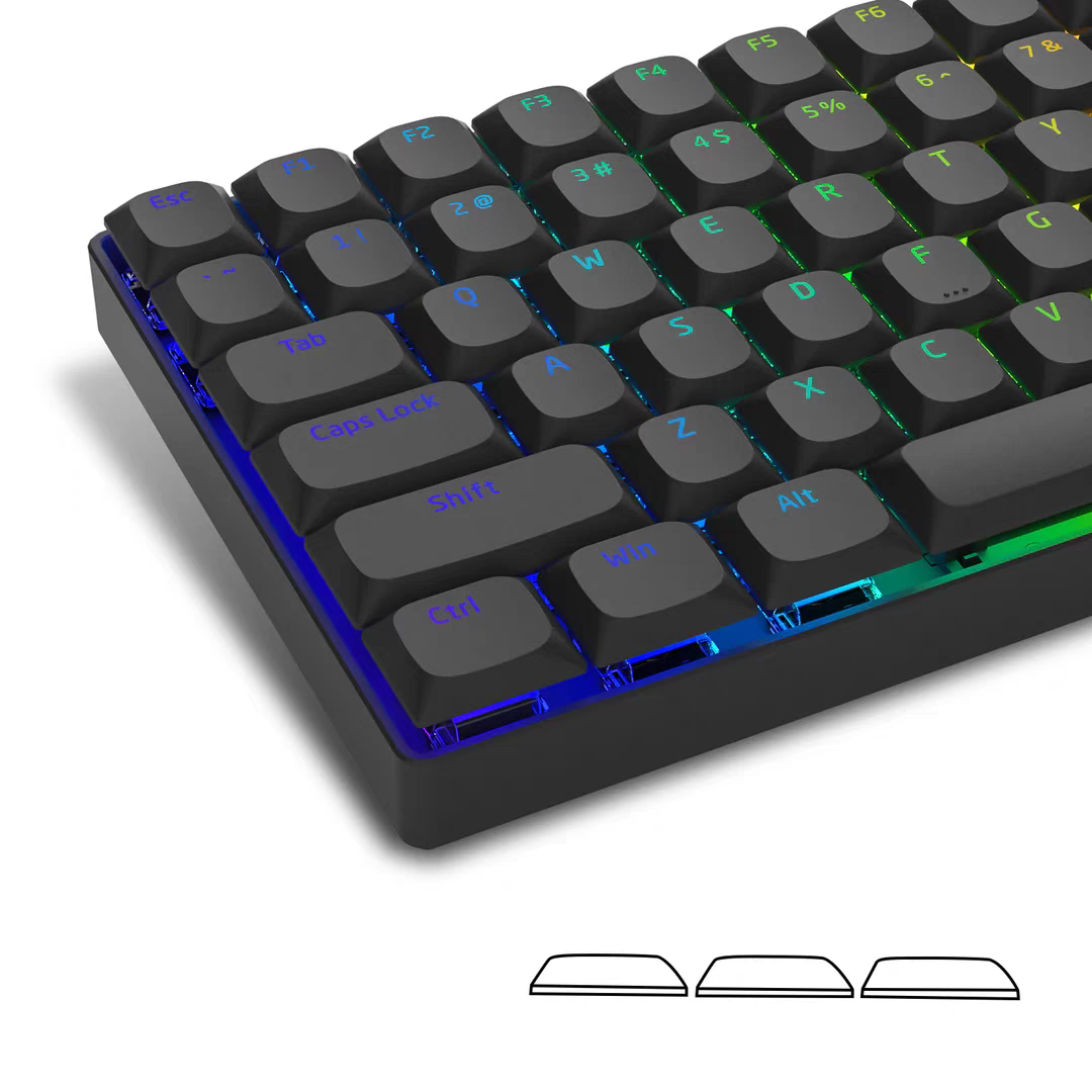 YMDK Ultra-slim Low Profile Keycaps 127 Keys Dye-Sub JWA Profile Backlit Shine Through Keycap for nuphy keychron 61/68/87/98/104/108 MX Ultra-Slim Keyboard