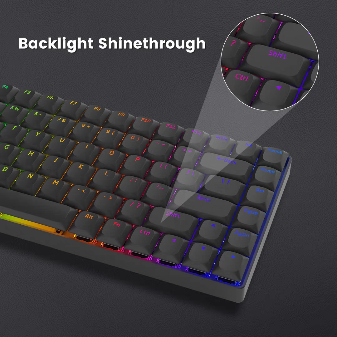 YMDK Ultra-slim Low Profile Keycaps 127 Keys Dye-Sub JWA Profile Backlit Shine Through Keycap for nuphy keychron 61/68/87/98/104/108 MX Ultra-Slim Keyboard