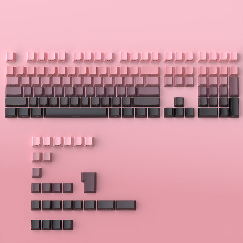 YMDK Gradient Keycaps Side-lit Thick PBT Keycap Shine Through OEM Profile Dye Sub 134 Key Set OEM Profile Double Shot Custom Key Cap for MX Mechanical Keyboards