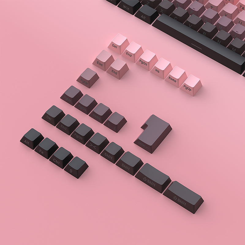 YMDK Gradient Keycaps Side-lit Thick PBT Keycap Shine Through OEM Profile Dye Sub 134 Key Set OEM Profile Double Shot Custom Key Cap for MX Mechanical Keyboards