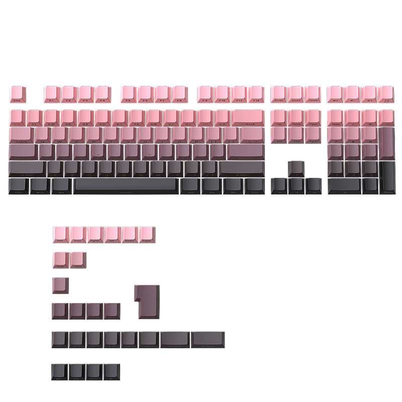 YMDK Gradient Keycaps Side-lit Thick PBT Keycap Shine Through OEM Profile Dye Sub 134 Key Set OEM Profile Double Shot Custom Key Cap for MX Mechanical Keyboards