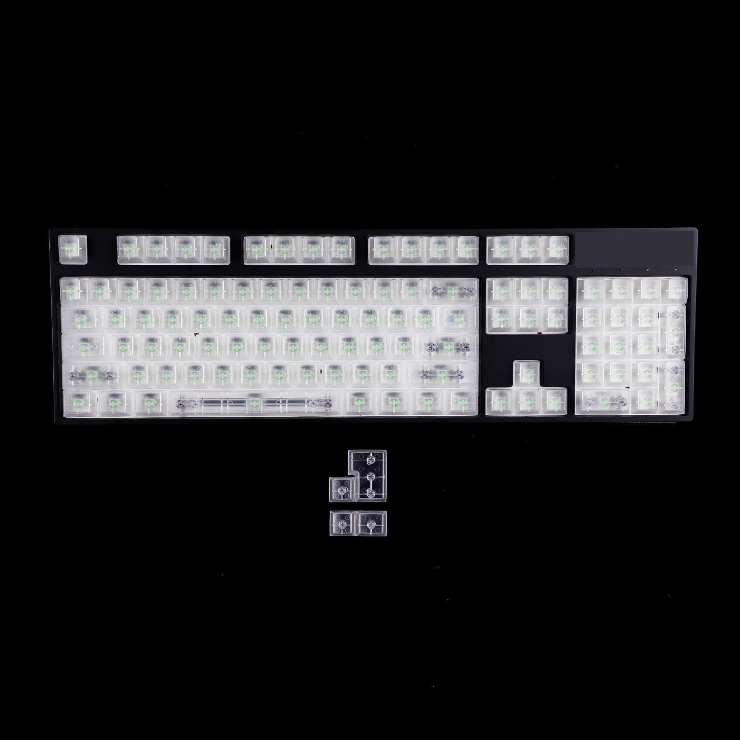 YMDK Transparent Clear/Black/Blue Blank 112 Keycaps(ABS OEM Profile 1.2mm)