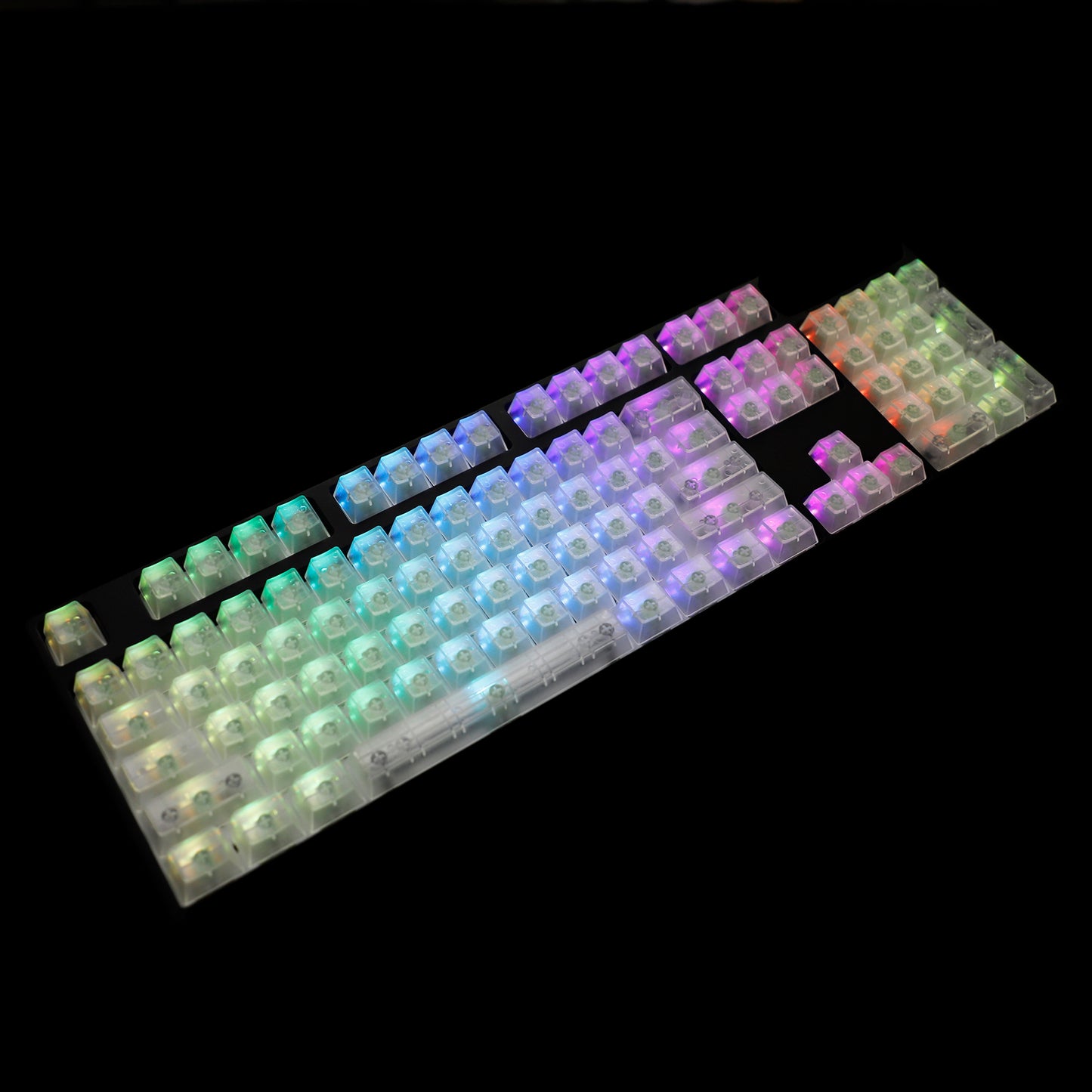 YMDK Transparent Clear/Black/Blue Blank 112 Keycaps(ABS OEM Profile 1.2mm)