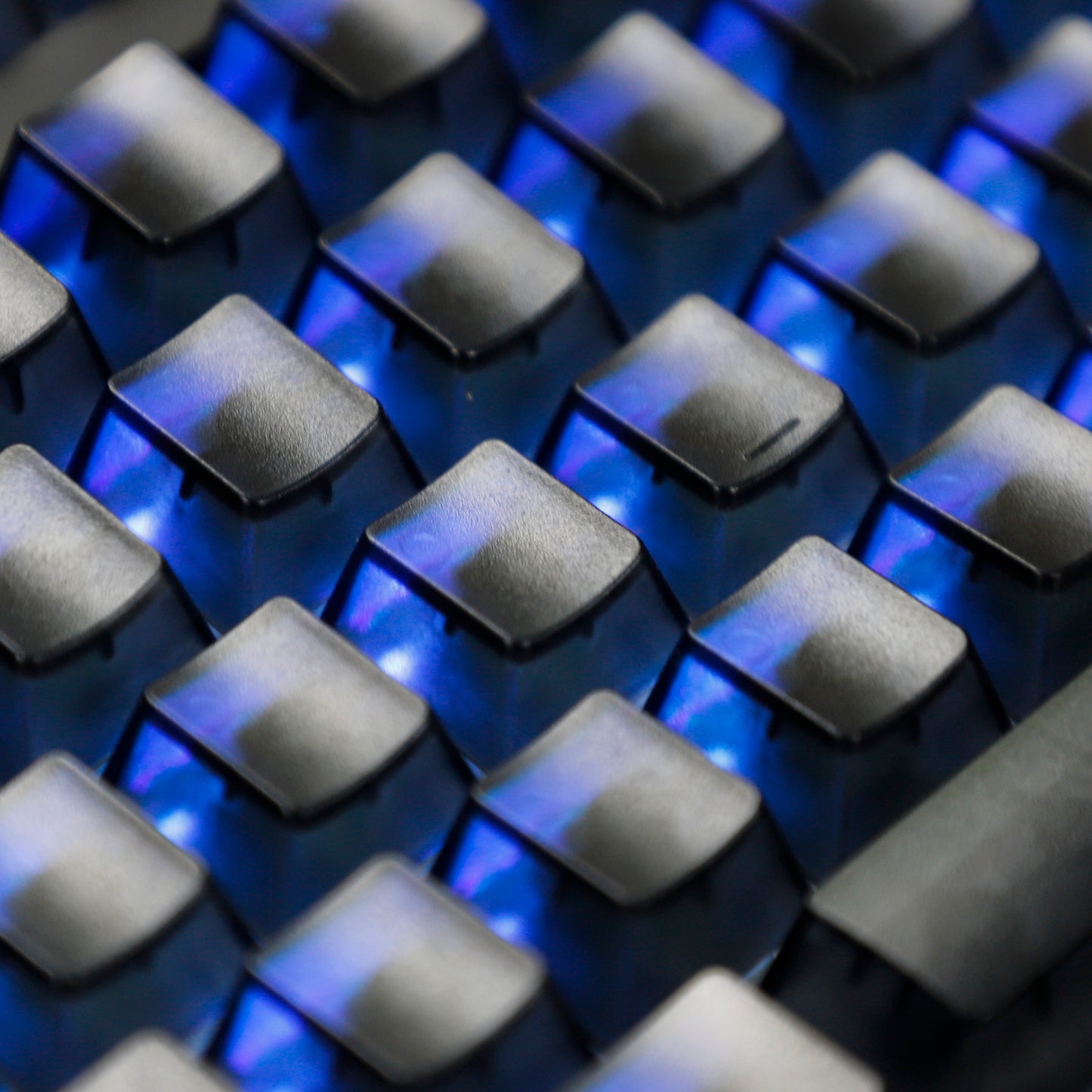 YMDK Transparent Clear/Black/Blue Blank 112 Keycaps(ABS OEM Profile 1.2mm)