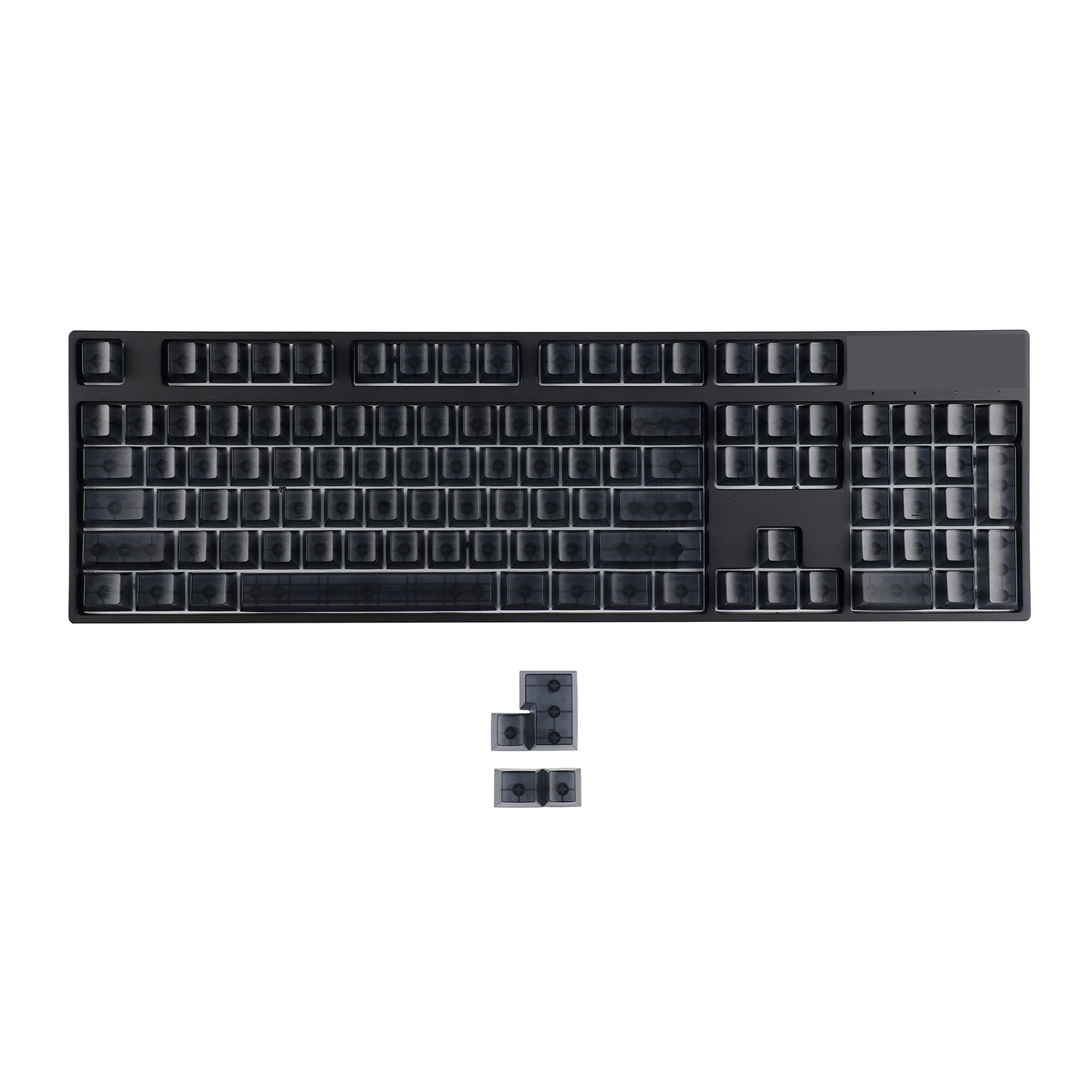YMDK Transparent Clear/Black/Blue Blank 112 Keycaps(ABS OEM Profile 1.2mm)