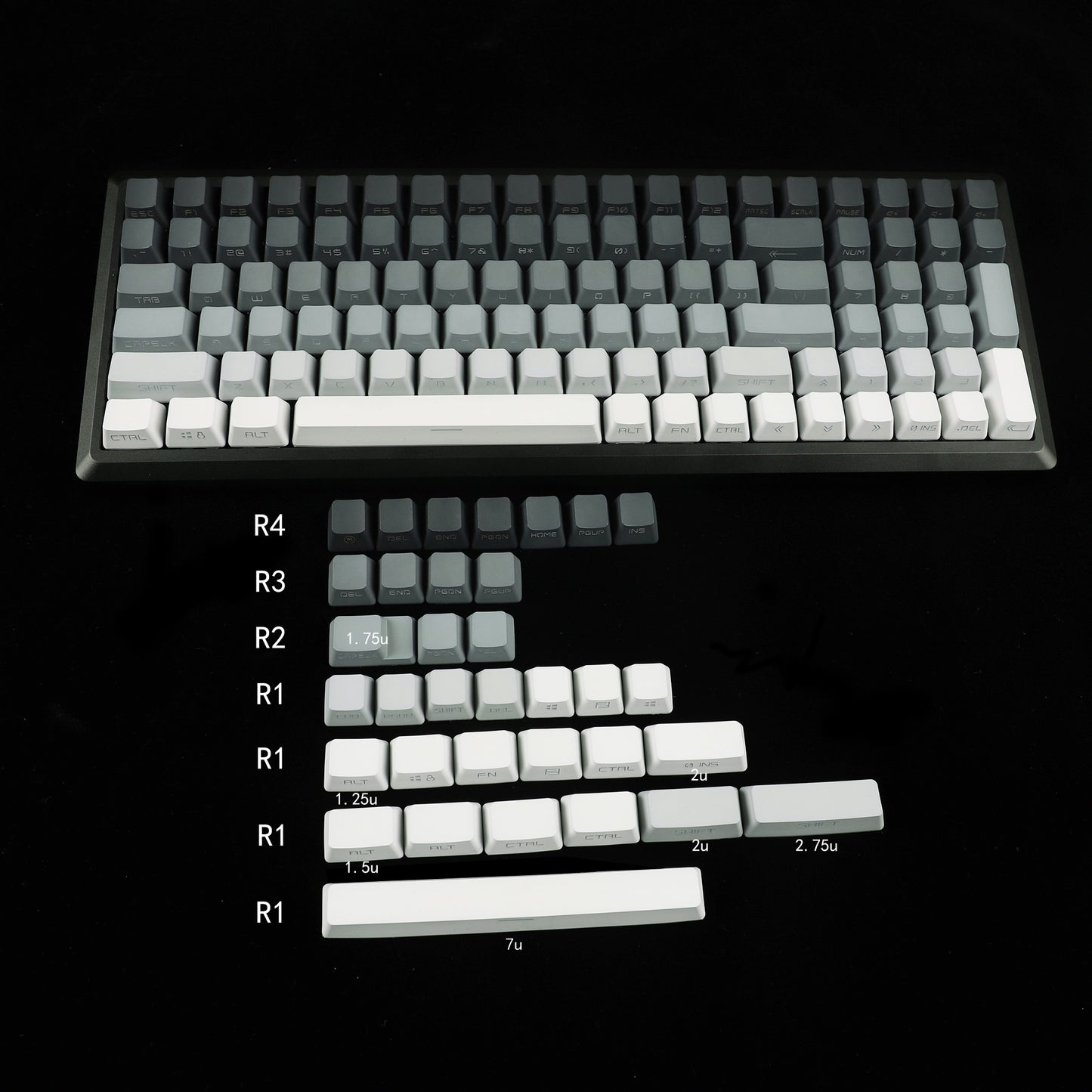 YMDK OEM Profile 133 Side-lit Keycap(PBT Double Shot Shine Through Backlit )