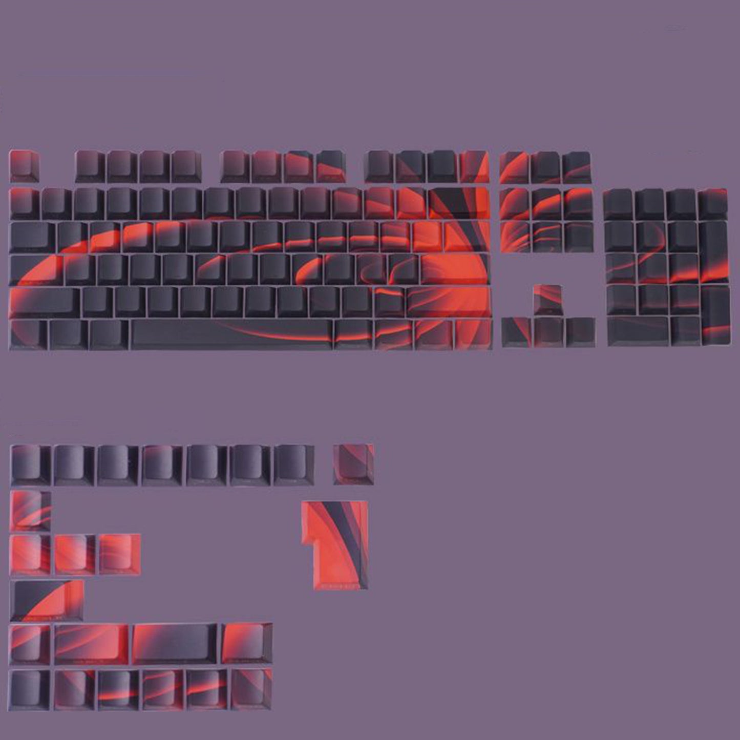 YMDK Earth Magnetic Field Series Keycaps 128 keycap Cherry Profile Sidelit Shine Through Dye Sub Thick PBT Keycaps for MX Mechanical keyboard