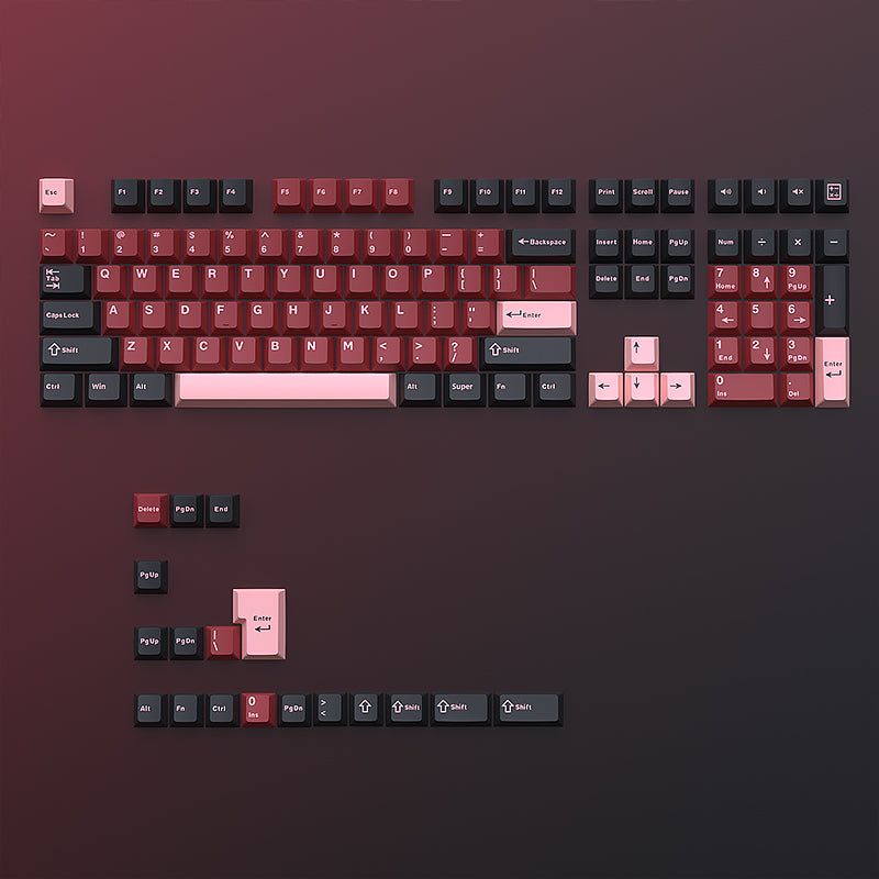 YMDK Spades Q Theme Keycaps 126 Keys Cherry Profile PBT Dye Sub Keycaps Cool Custom Key Caps for MX Mechanical Keyboards