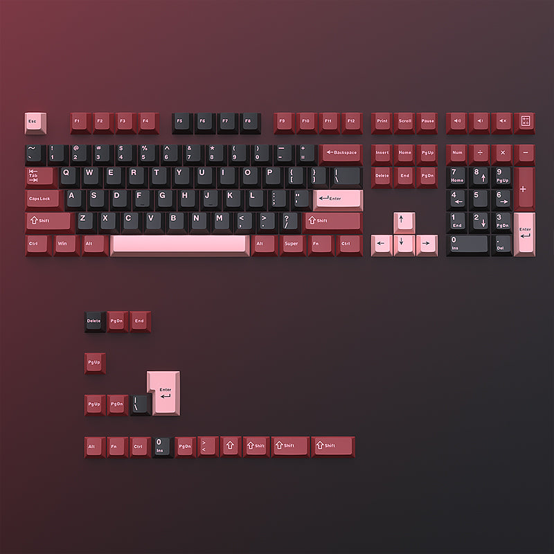 YMDK Spades Q Theme Keycaps 126 Keys Cherry Profile PBT Dye Sub Keycaps Cool Custom Key Caps for MX Mechanical Keyboards