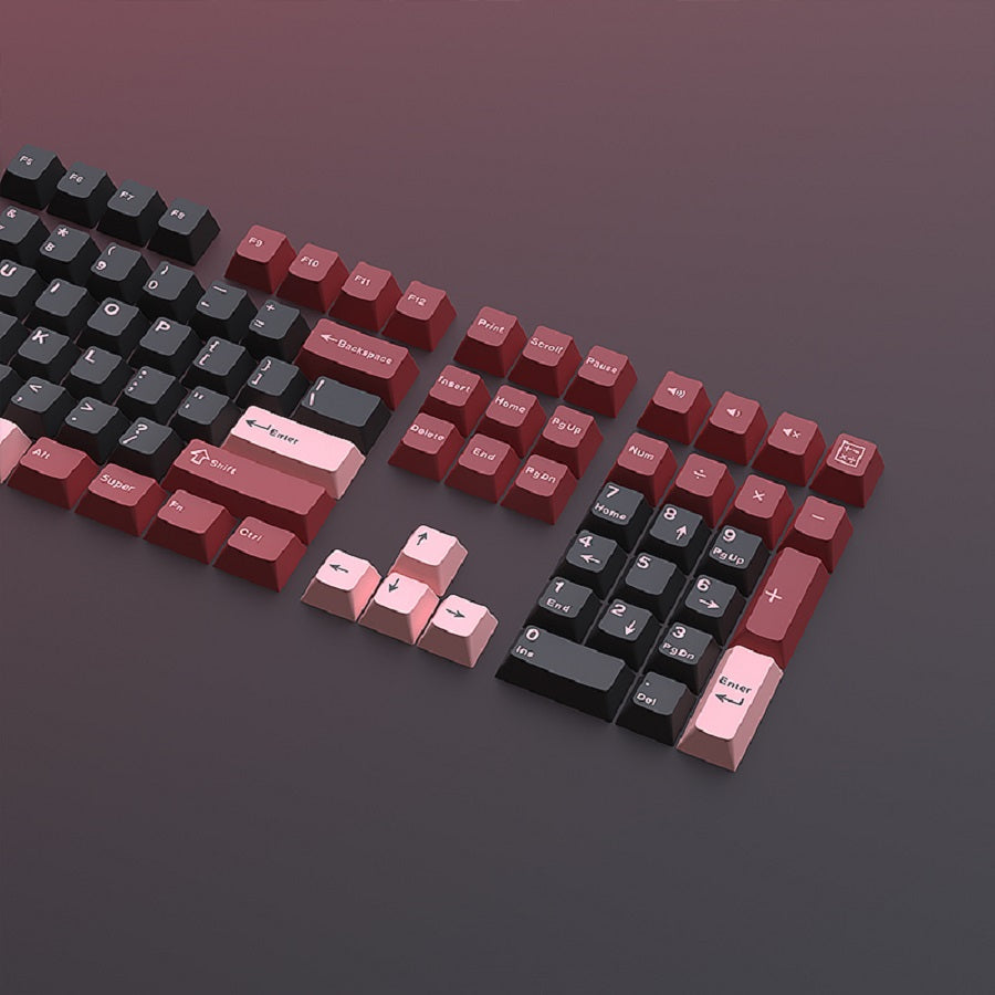 YMDK Spades Q Theme Keycaps 126 Keys Cherry Profile PBT Dye Sub Keycaps Cool Custom Key Caps for MX Mechanical Keyboards