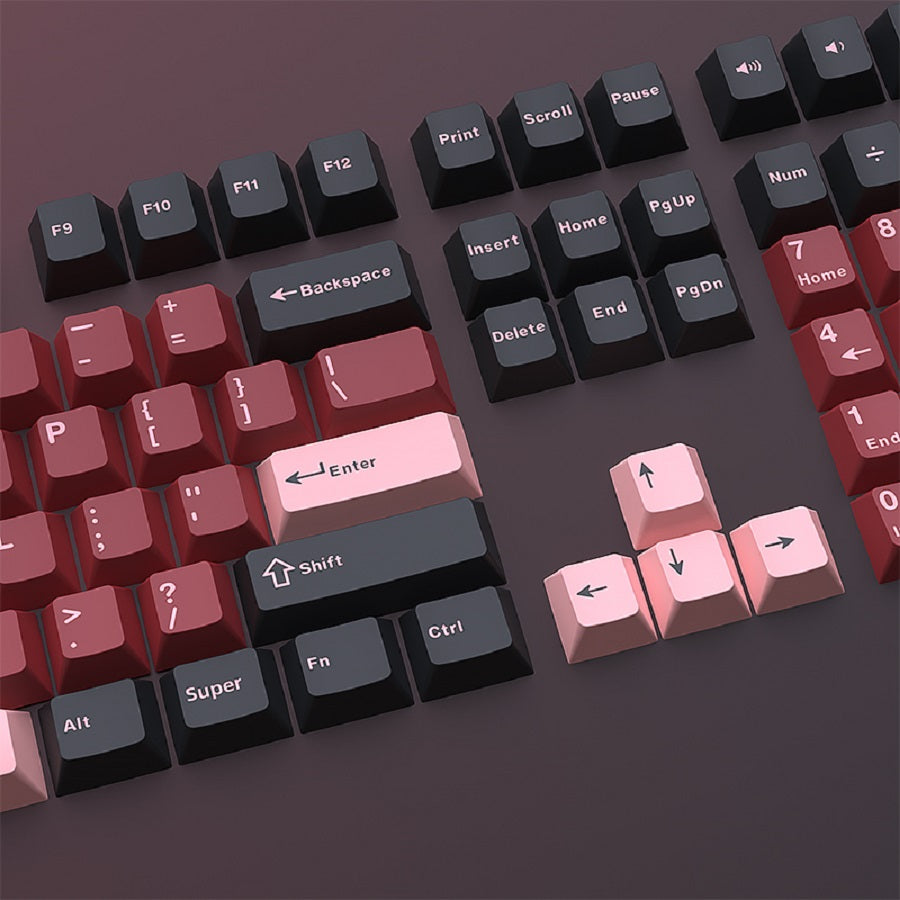 YMDK Spades Q Theme Keycaps 126 Keys Cherry Profile PBT Dye Sub Keycaps Cool Custom Key Caps for MX Mechanical Keyboards