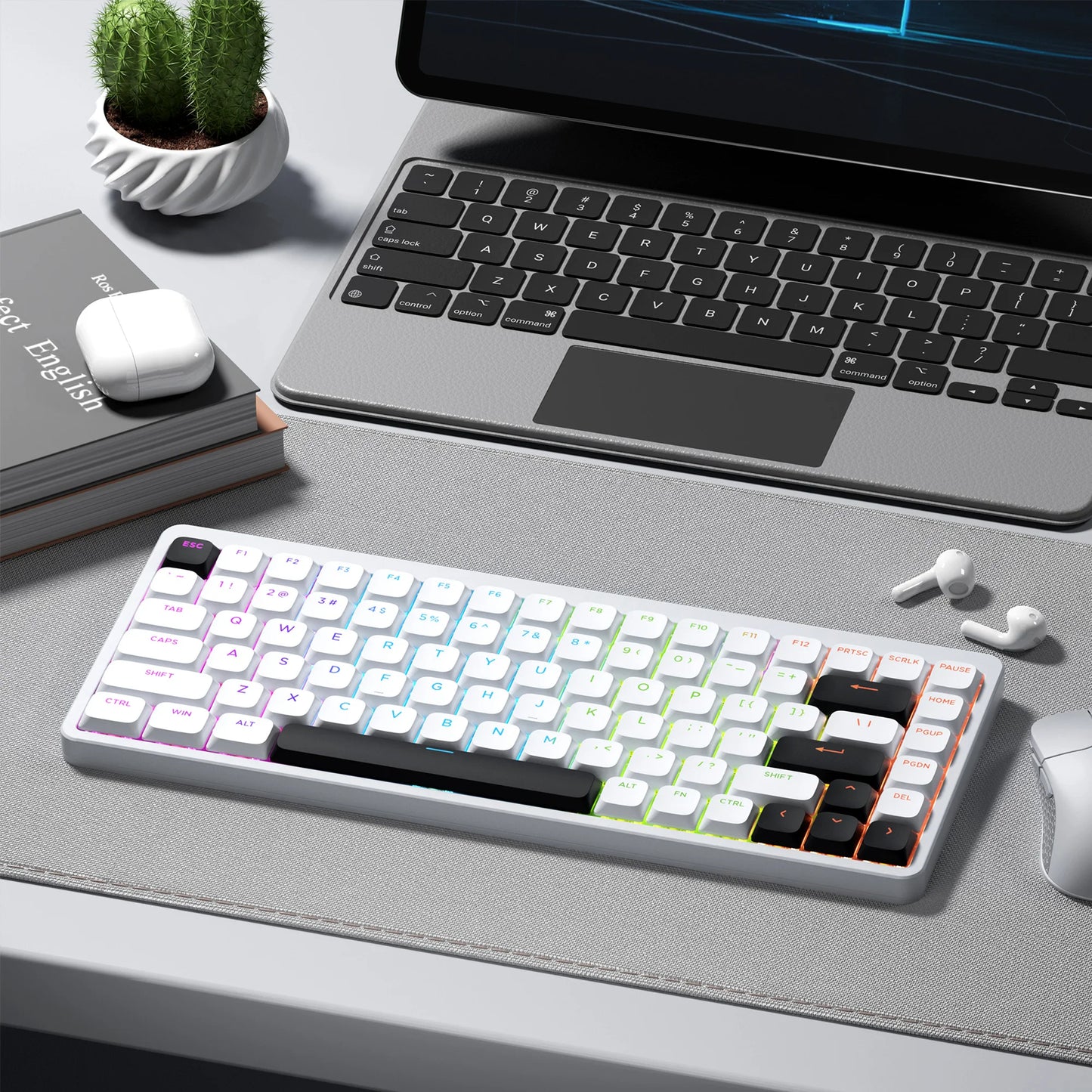 YMDK Ultra-slim Low Profile Keycaps 127 Keys Dye-Sub JWA Profile Backlit Shine Through Keycap for nuphy keychron 61/68/87/98/104/108 MX Ultra-Slim Keyboard