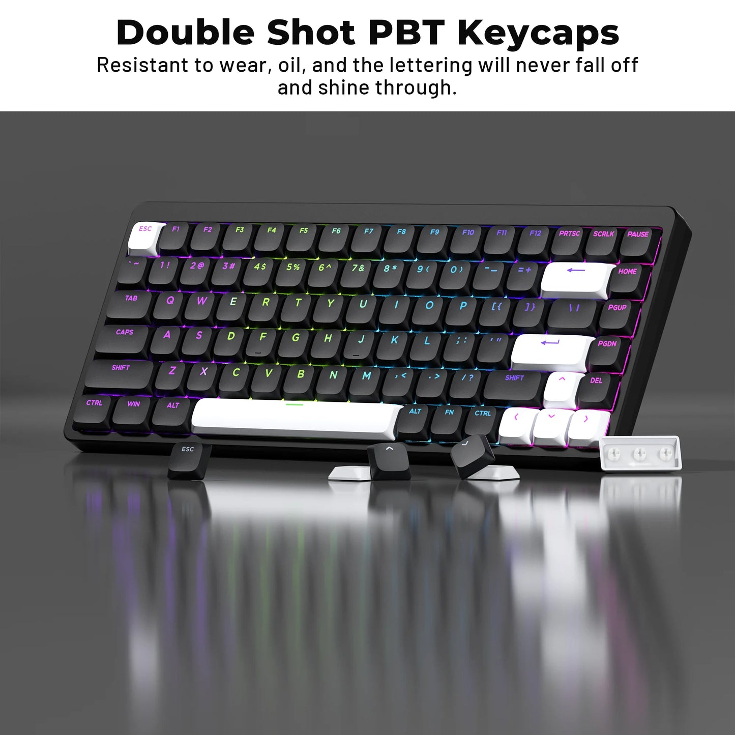 YMDK Ultra-slim Low Profile Keycaps 127 Keys Dye-Sub JWA Profile Backlit Shine Through Keycap for nuphy keychron 61/68/87/98/104/108 MX Ultra-Slim Keyboard