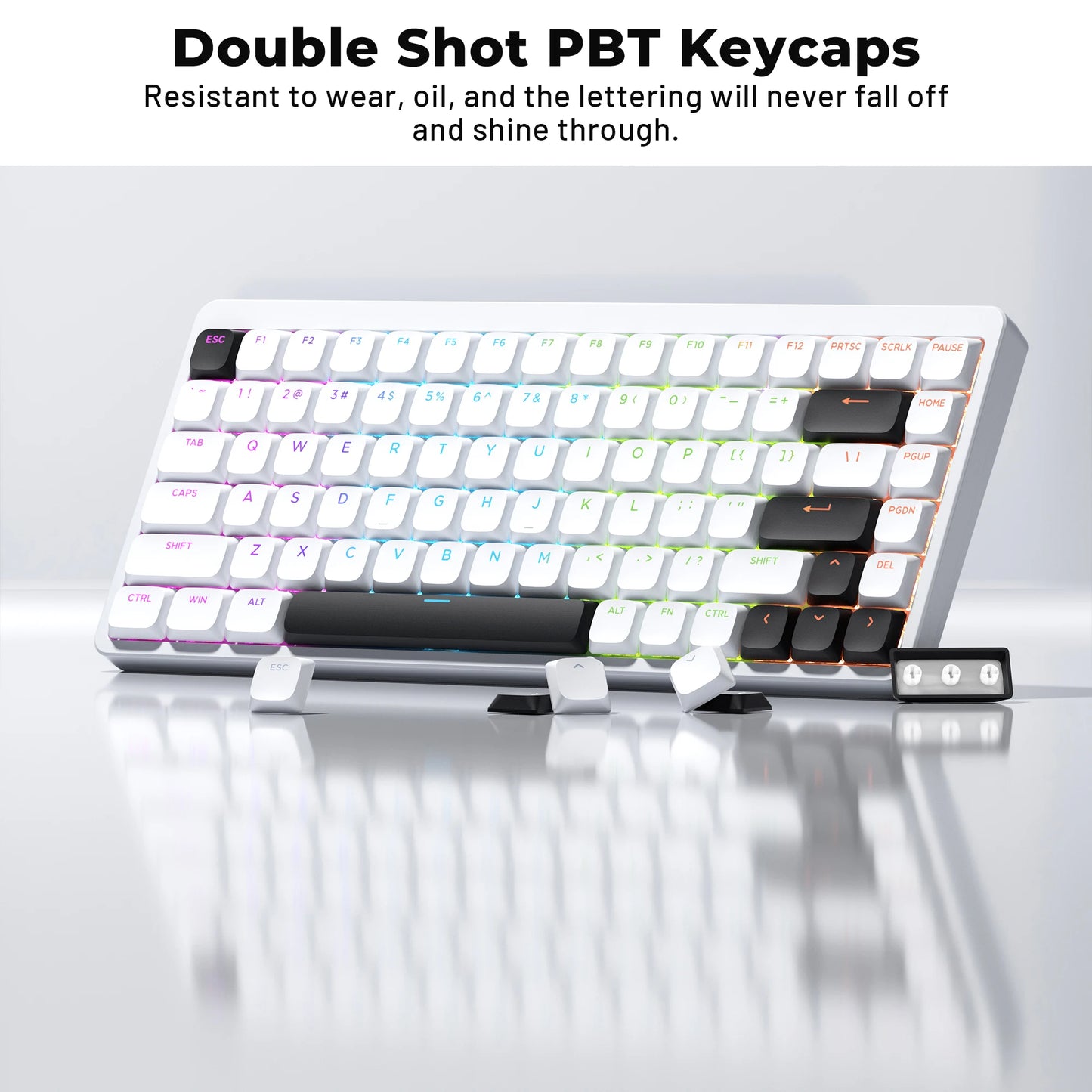 YMDK Ultra-slim Low Profile Keycaps 127 Keys Dye-Sub JWA Profile Backlit Shine Through Keycap for nuphy keychron 61/68/87/98/104/108 MX Ultra-Slim Keyboard