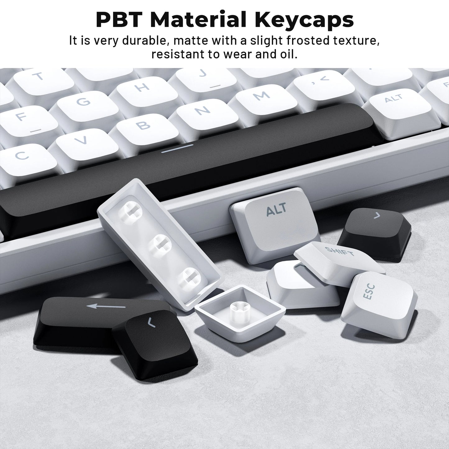 YMDK Ultra-slim Low Profile Keycaps 127 Keys Dye-Sub JWA Profile Backlit Shine Through Keycap for nuphy keychron 61/68/87/98/104/108 MX Ultra-Slim Keyboard