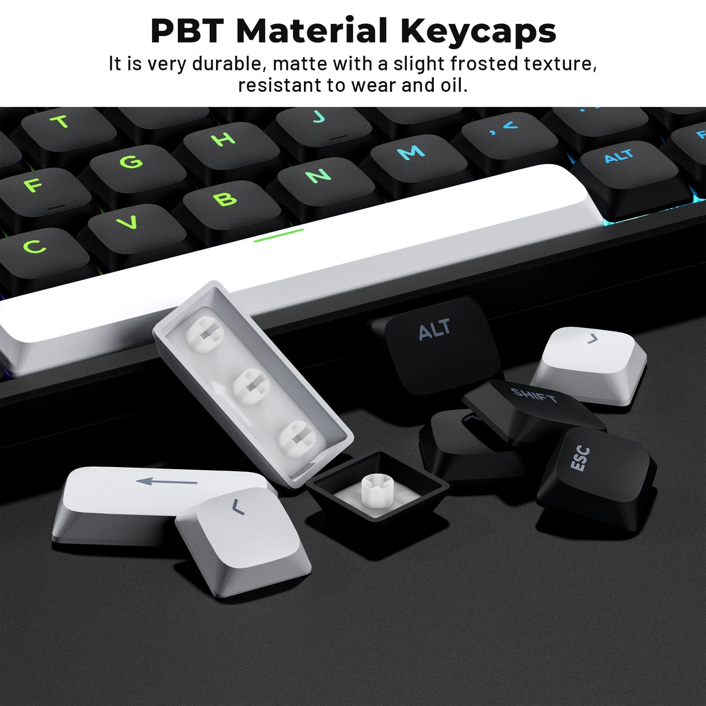 YMDK Ultra-slim Low Profile Keycaps 127 Keys Dye-Sub JWA Profile Backlit Shine Through Keycap for nuphy keychron 61/68/87/98/104/108 MX Ultra-Slim Keyboard