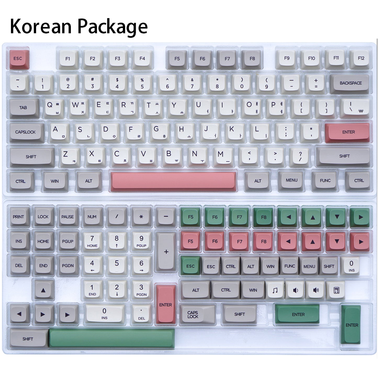 YMDK Retro 9009 XDA Profile 142 Key English Korean Dye Sub Custom DIY Keycaps for 75/87/98/104/108 MX Mechanical Keyboard
