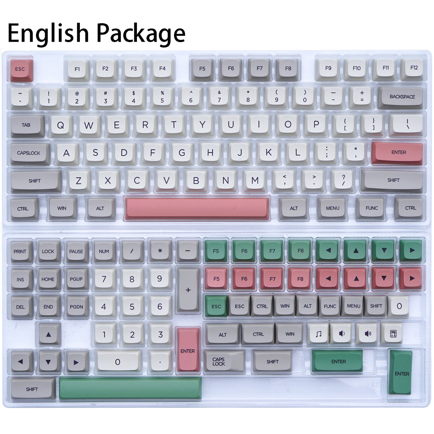 YMDK Retro 9009 XDA Profile 142 Key English Korean Dye Sub Custom DIY Keycaps for 75/87/98/104/108 MX Mechanical Keyboard