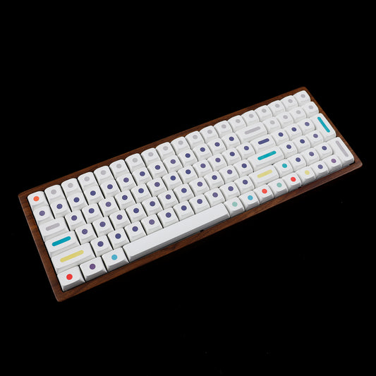 120 White Dots Keycaps(Dye Sub ZDA Profile/61 64 68 96 GK64 ID80 KBD75 Planck Preonic wings Filco Ducky SP64 SP84 Using)