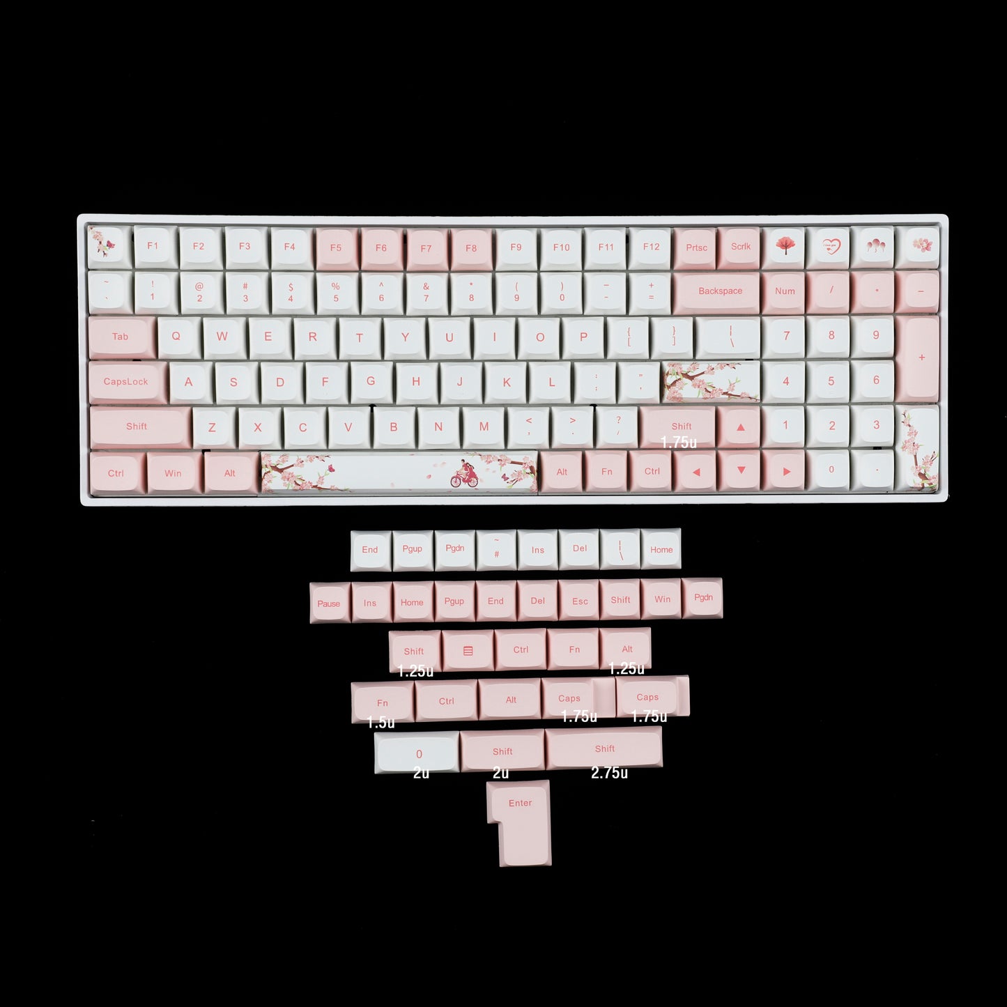 YMDK Blossom Theme 132 Keycaps (Dye Sub ZDA Profile 1.55m)