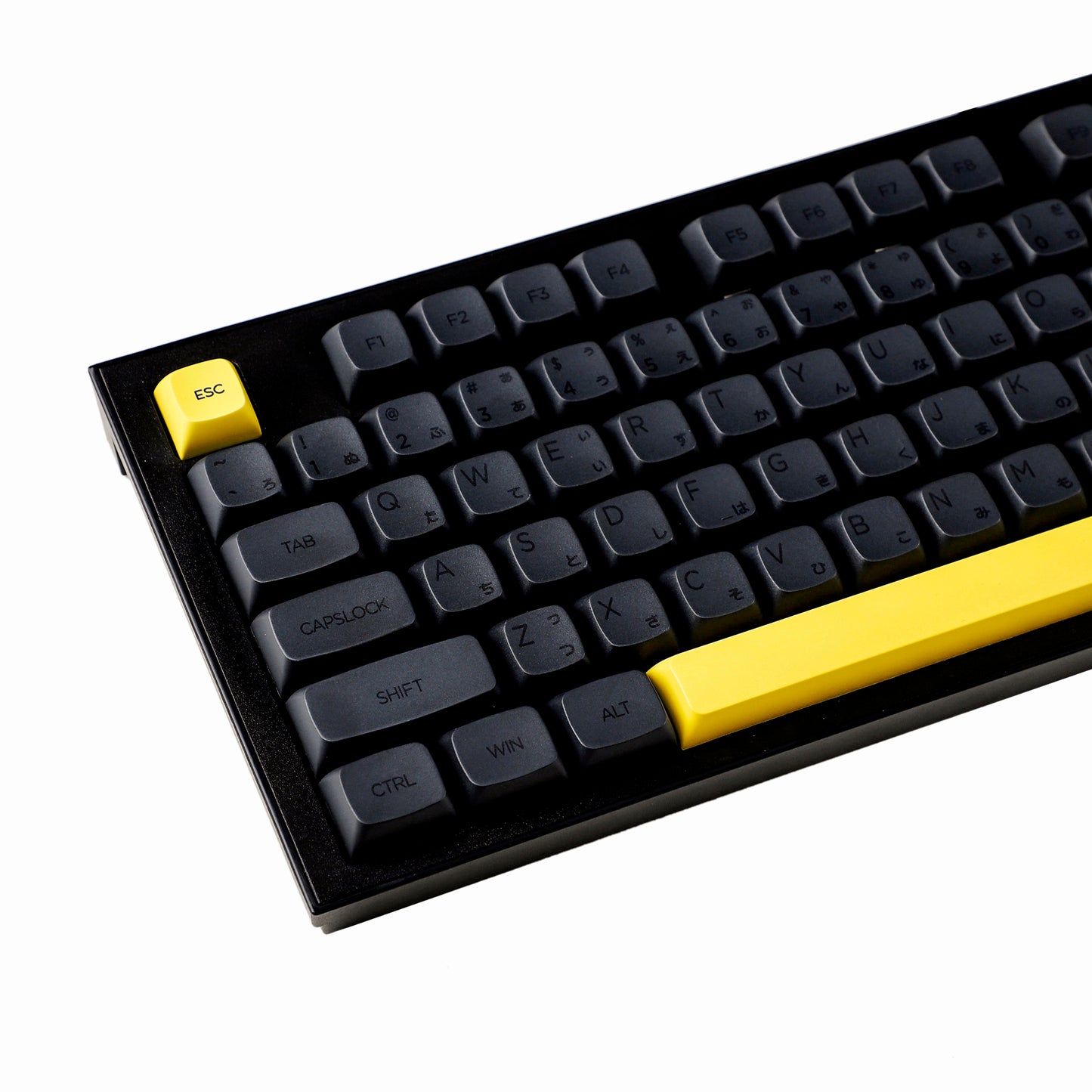 YMDK 125 ZDA Profile Gentleman Japanese XDA v2 Dye Sub PBT Yellow Gray Keycaps For 104 TKL 60% 96 84 68 64 MX Switches Keyboard