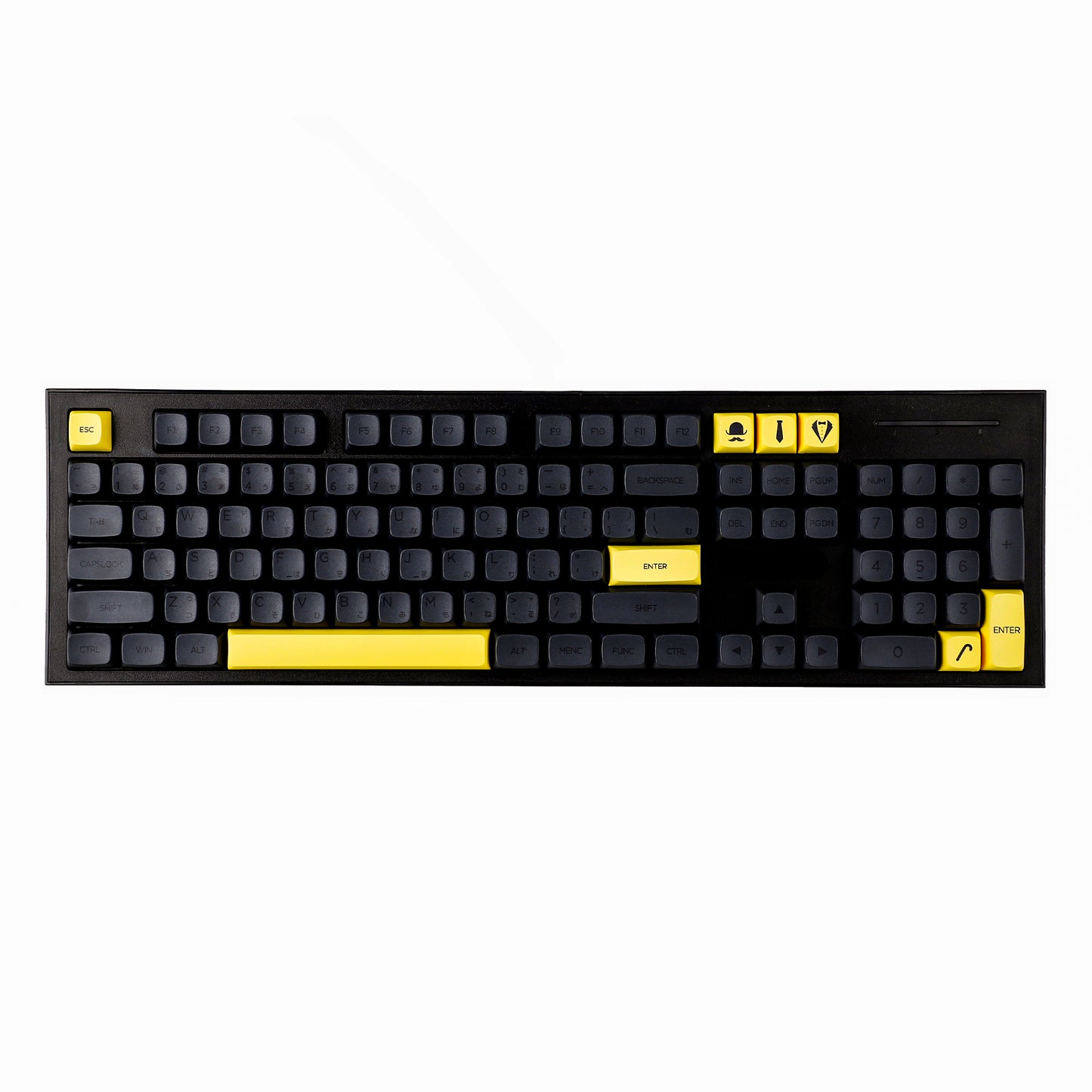 YMDK 125 ZDA Profile Gentleman Japanese XDA v2 Dye Sub PBT Yellow Gray Keycaps For 104 TKL 60% 96 84 68 64 MX Switches Keyboard